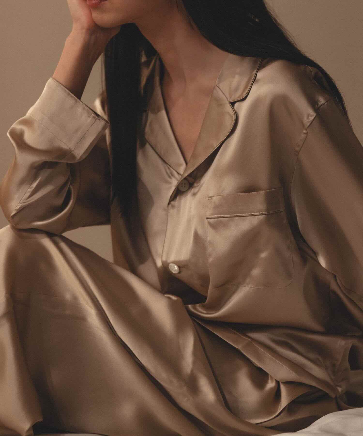 Foo Tokyo 公式ストア | 【セットアップ】シルクパジャマ ピンクベージュ