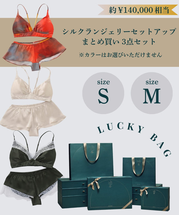 【約140,000円 相当】LUCKY BAG　ランジェリーセットアップ 別色3点セット S/M