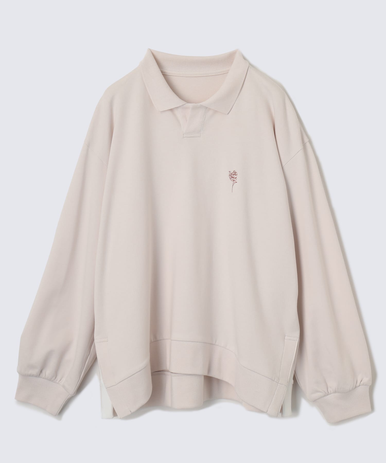 オーガニックコットン ロングスリーブ スウェットシャツ ベージュ