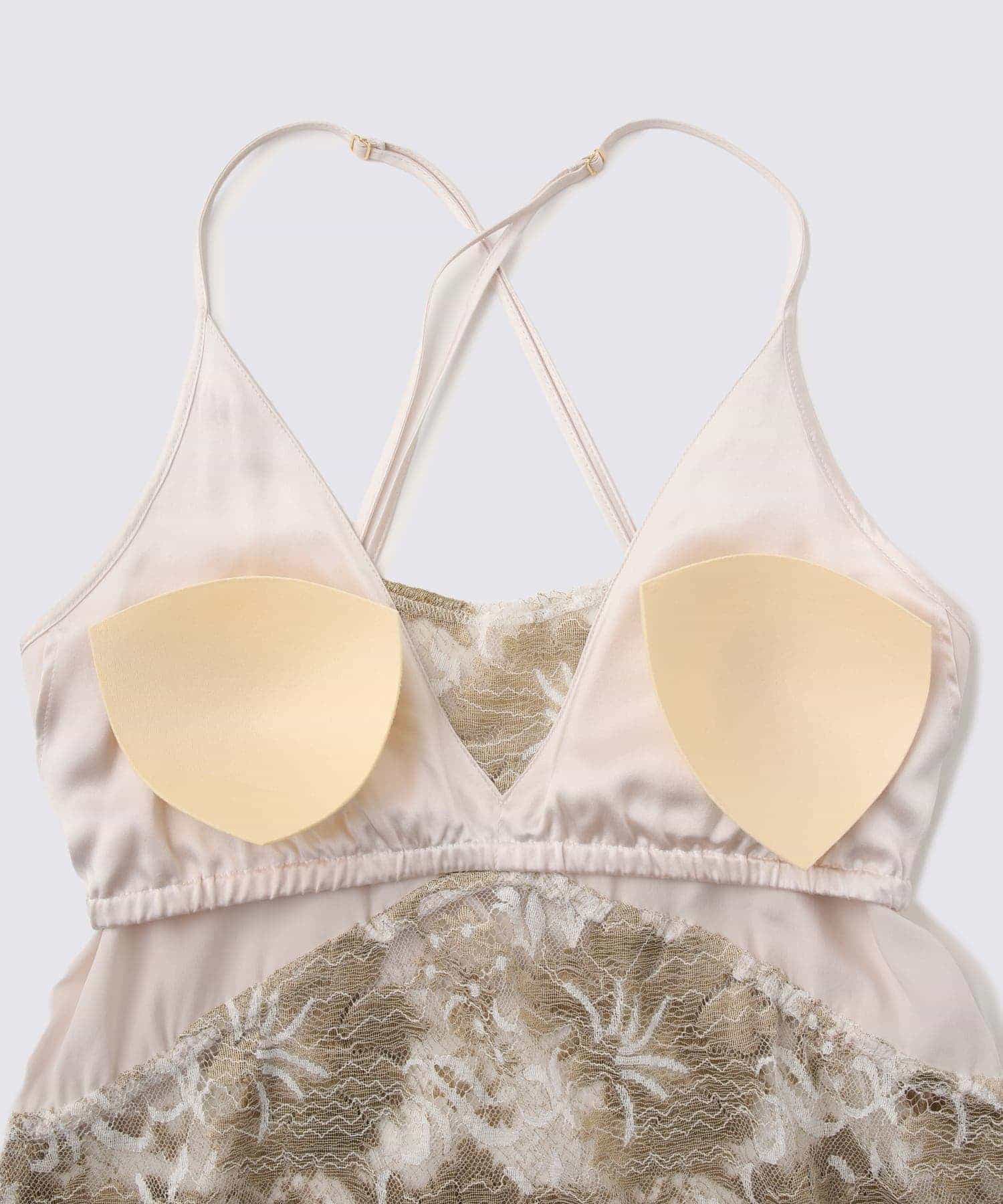 3/10 レースシルクキャミソール　パールホワイト x フローラルゴールド（寸法表調整・着画追加前） - Foo Tokyo Japan 公式オンラインストア