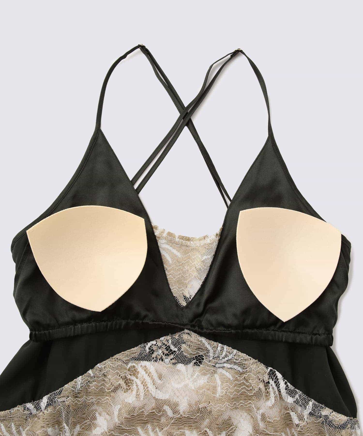 3/10 レースシルクキャミソール　カーキ x フローラルゴールド（寸法表調整・着画追加前） - Foo Tokyo Japan 公式オンラインストア