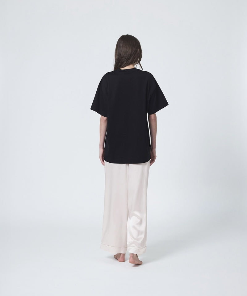 【ウィメンズ】シルクコットンTシャツ ブラック