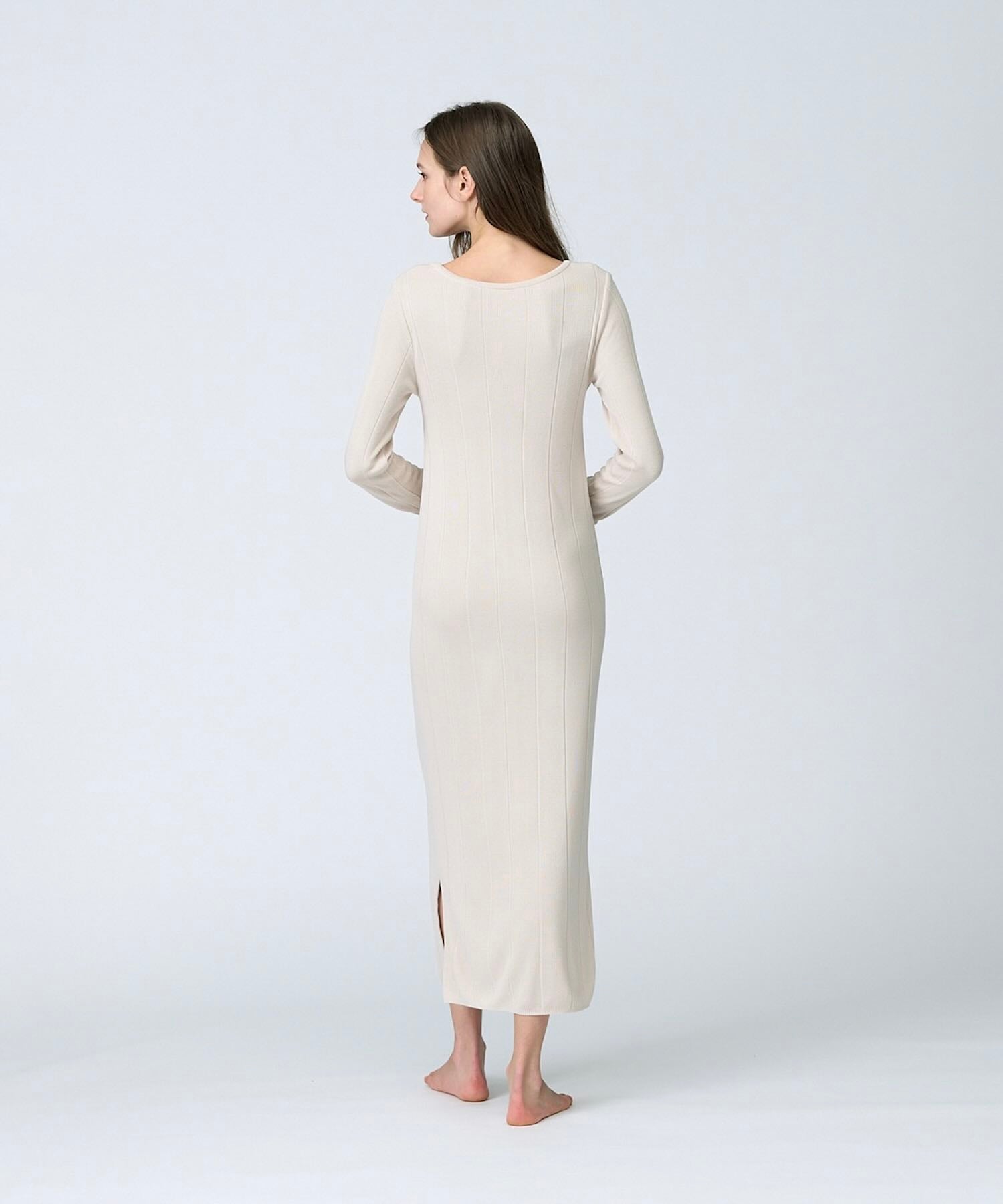 Foo Tokyo 公式ストア | シルクブレンドリブニットワンピース エクリュ