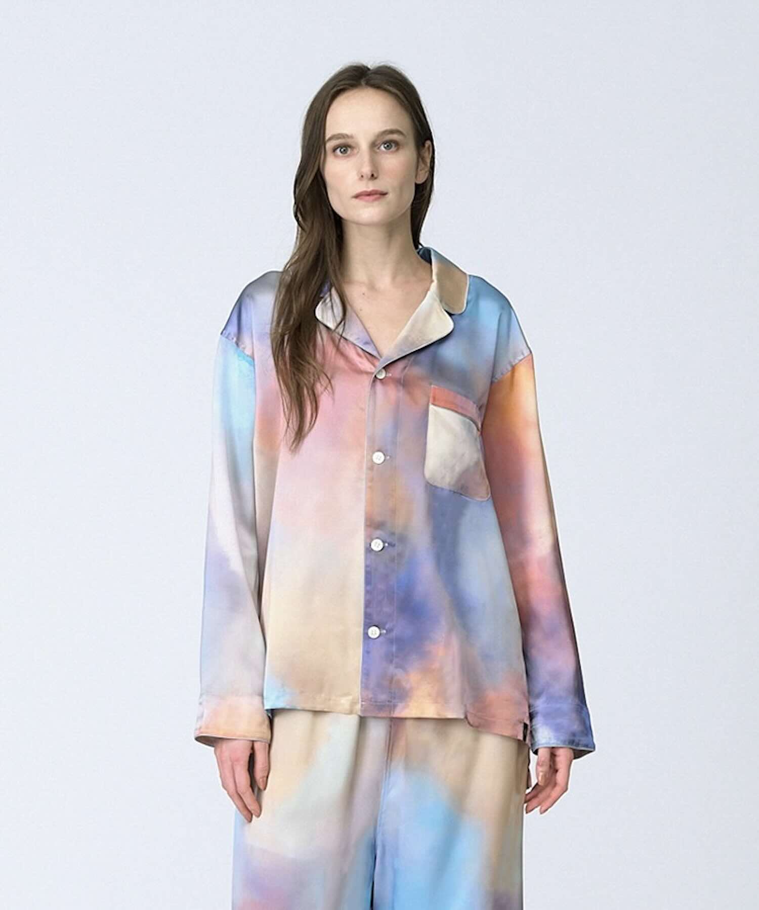 FooTokyo フートウキョー　シルク　パジャマ　ルームウェア Foo Tokyo パジャマ ルームウェア 「トップス」ウォーターカラーシルク