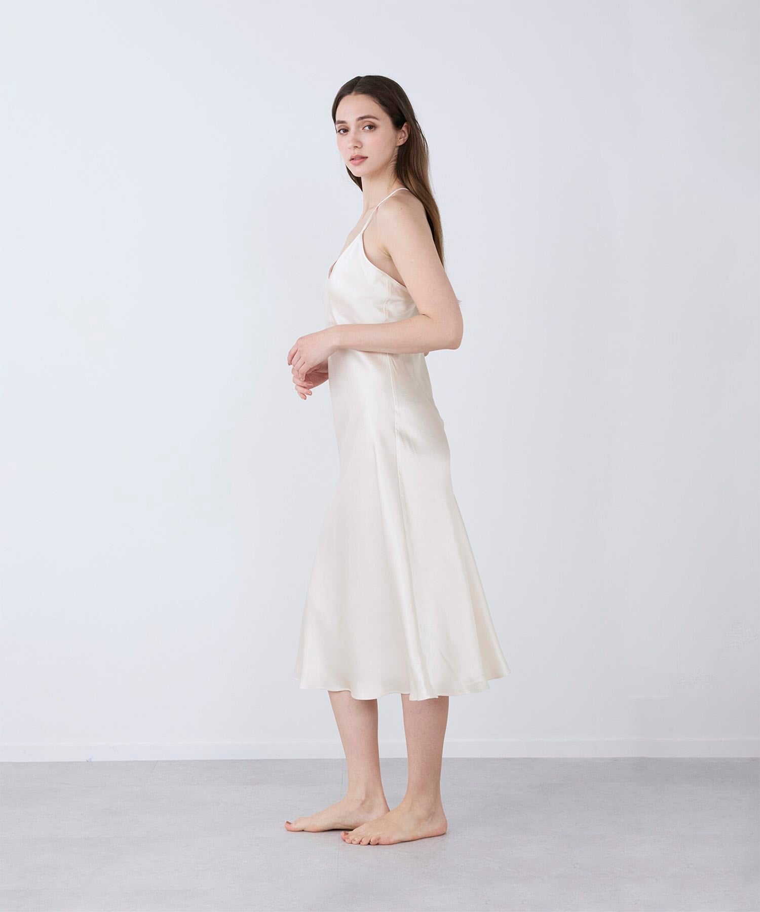 シルクドレス パールホワイト