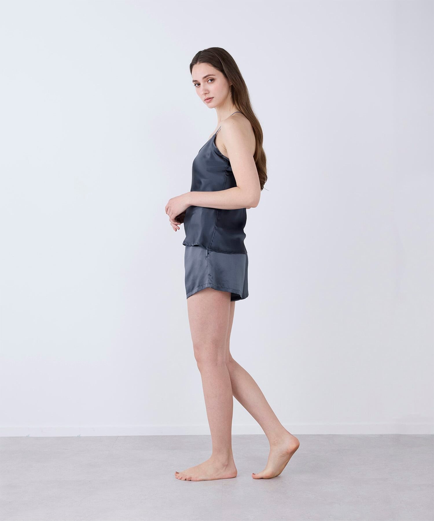 シルクキャミソール  チャコールグレー