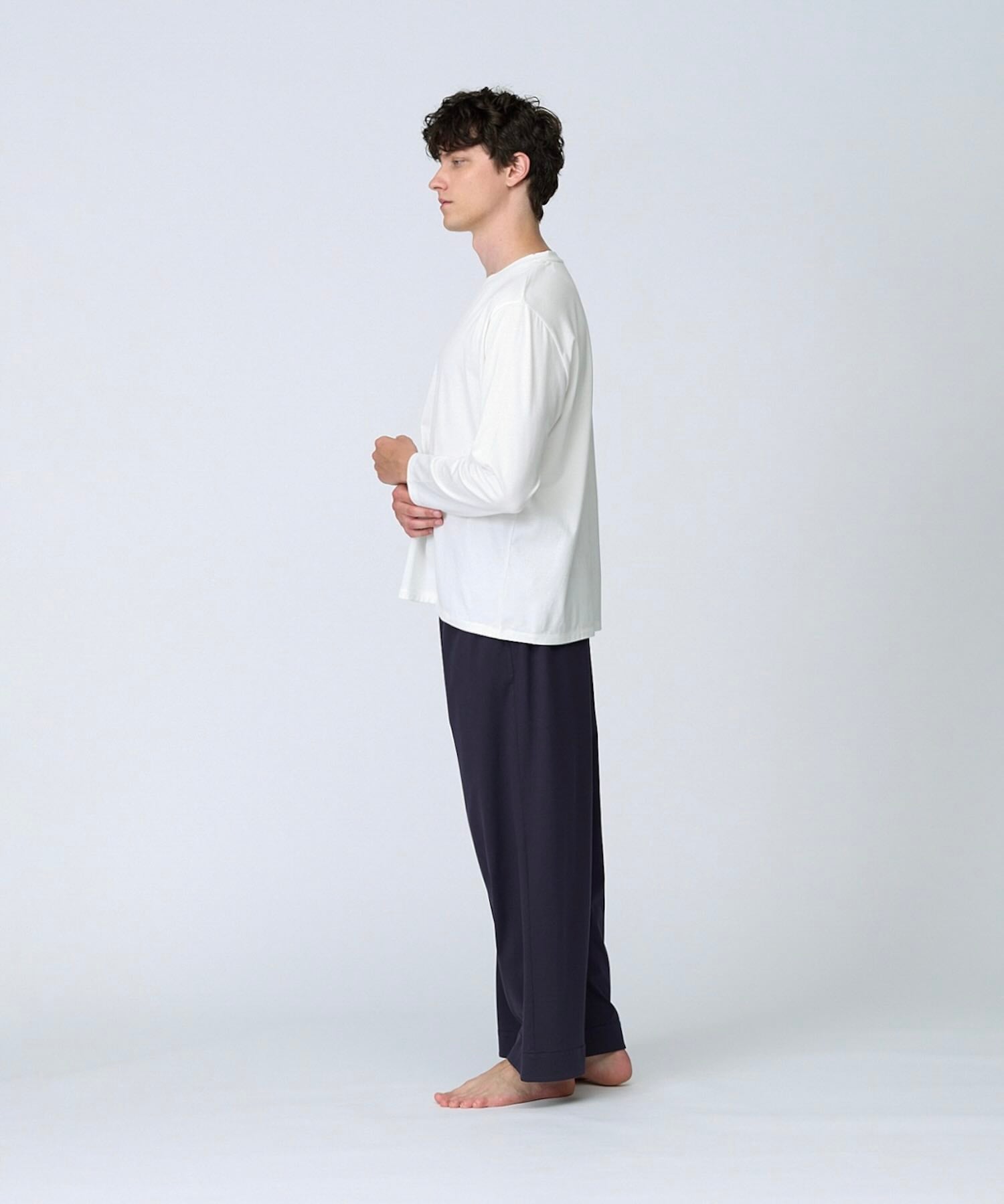 【メンズ】シルクコットンロングスリーブTシャツ ホワイト - Foo Tokyo公式ストア