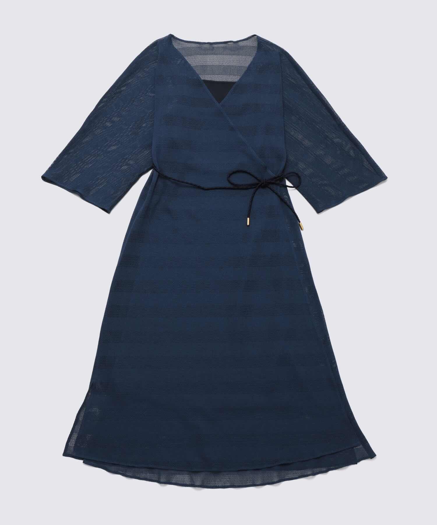 ラッセルメッシュ ガウンワンピース ネイビー - Foo Tokyo公式ストア