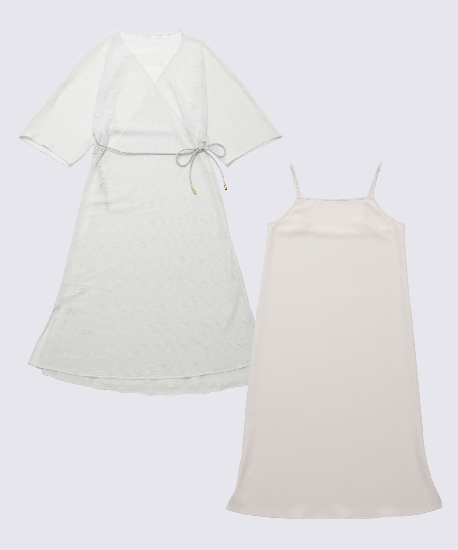 ラッセルメッシュ ガウンワンピース ライトグレー - Foo Tokyo公式ストア