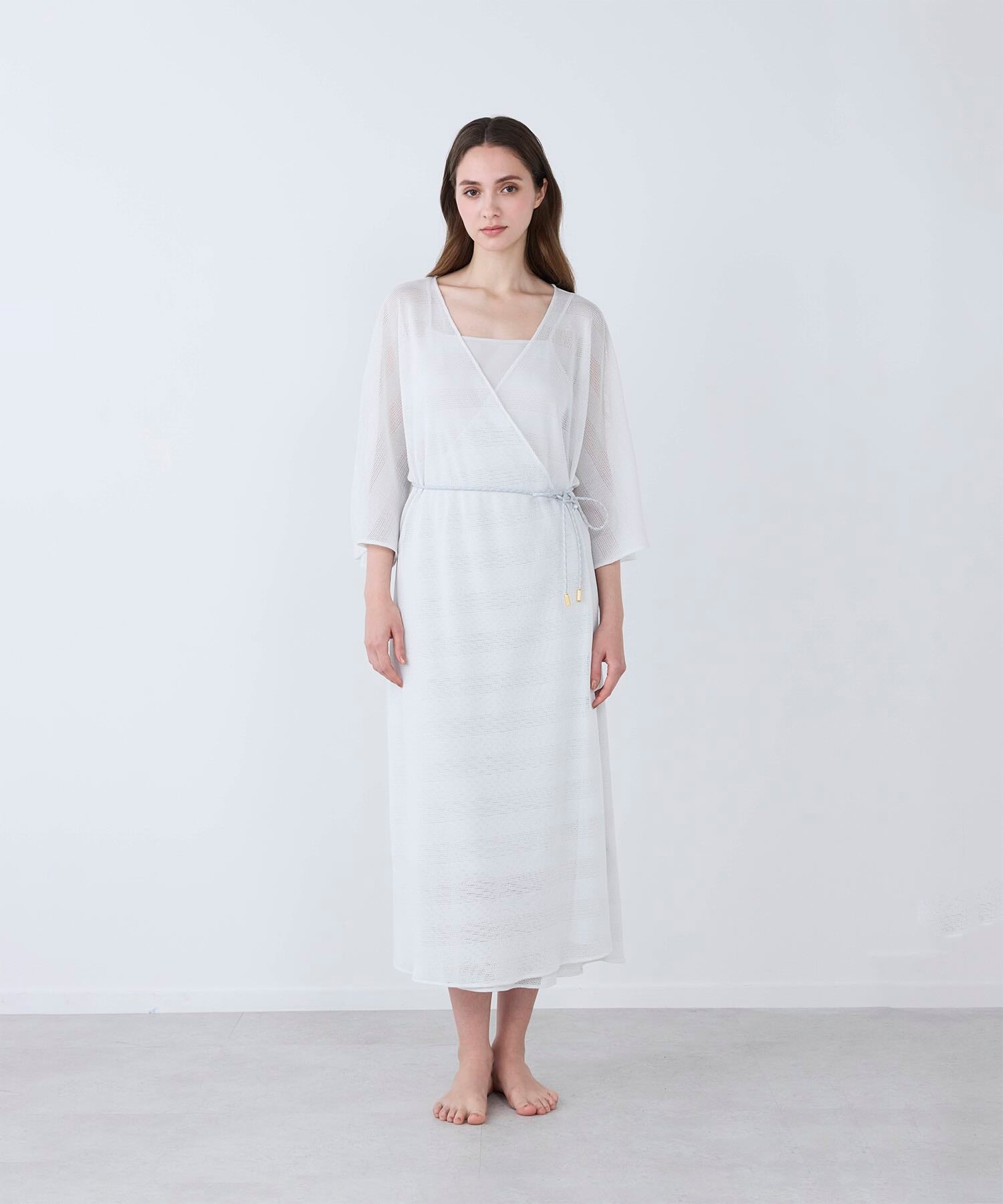 ラッセルメッシュ ガウンワンピース ライトグレー - Foo Tokyo公式ストア