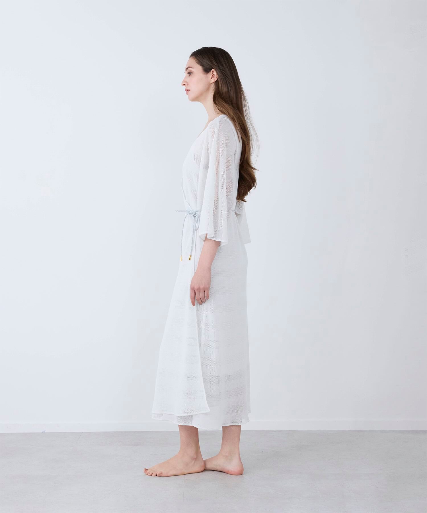 ラッセルメッシュ ガウンワンピース ライトグレー - Foo Tokyo公式ストア