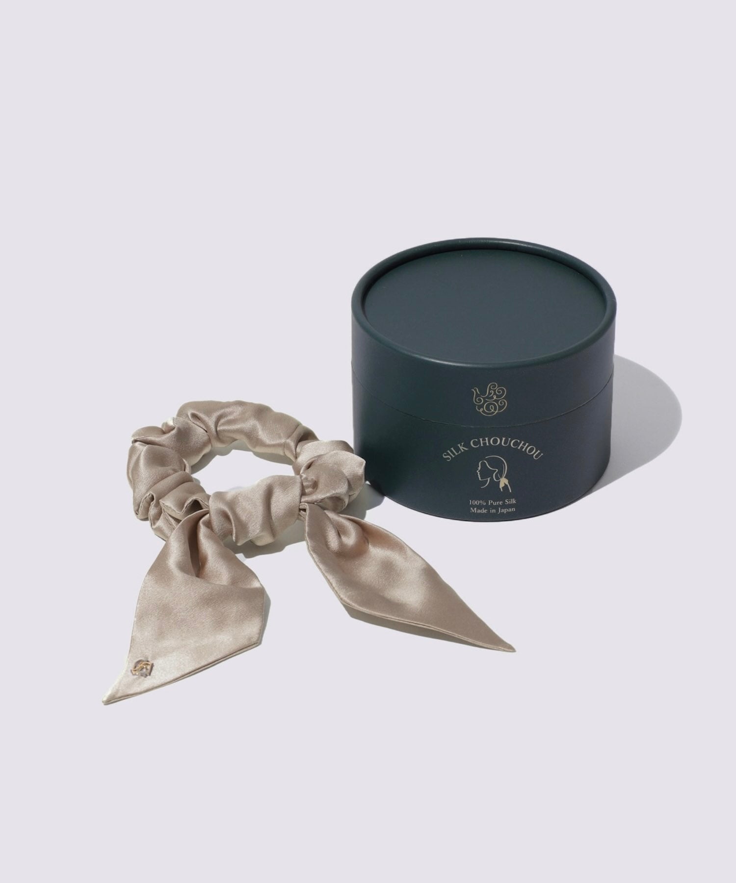 シルクリボンシュシュ 2WAYタイプ  ピンクベージュ - Foo Tokyo公式ストア