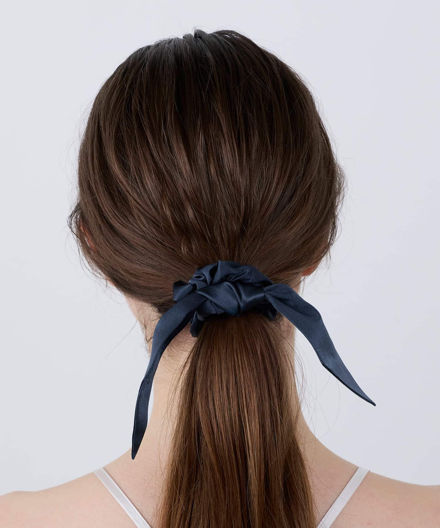 シルクリボンシュシュ 2WAYタイプ  エレガントネイビー