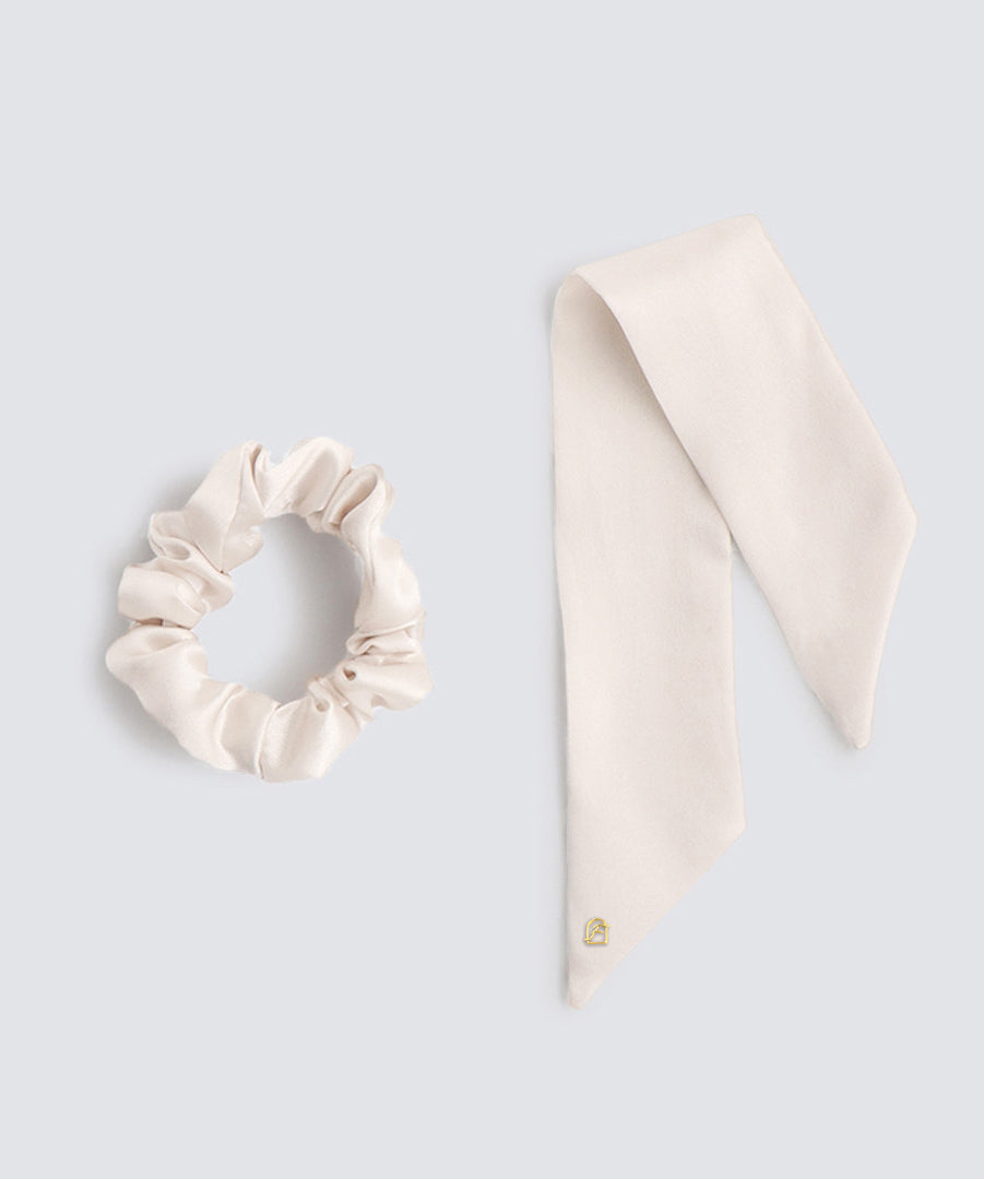 シルクリボンシュシュ 2WAYタイプ パールホワイト - Foo Tokyo公式ストア