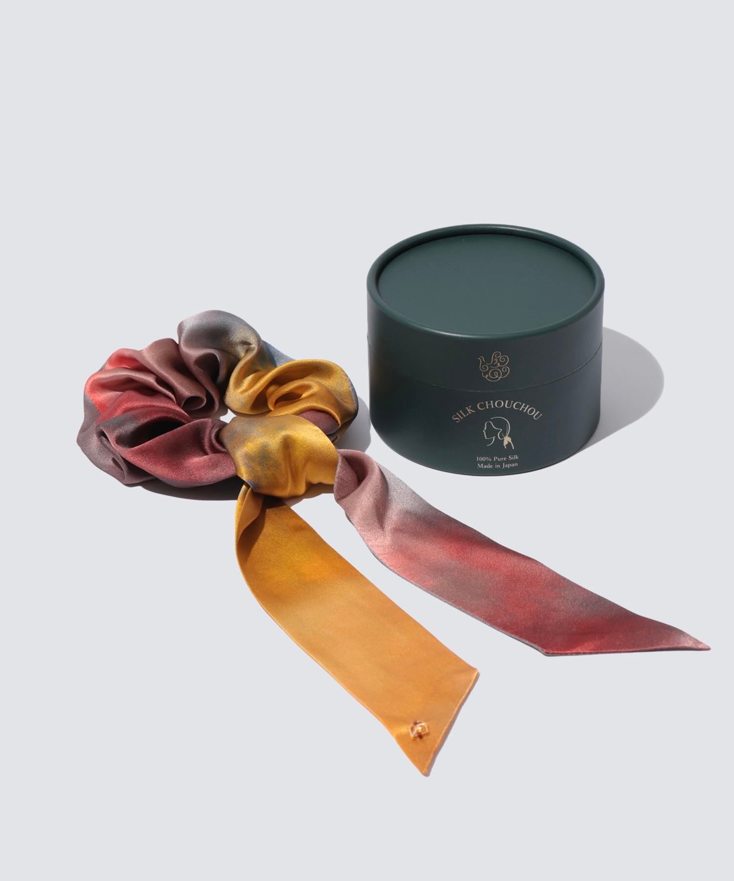 ウォータカラー シルクリボンシュシュ 2WAYタイプ イブニンググロウ - Foo Tokyo公式ストア