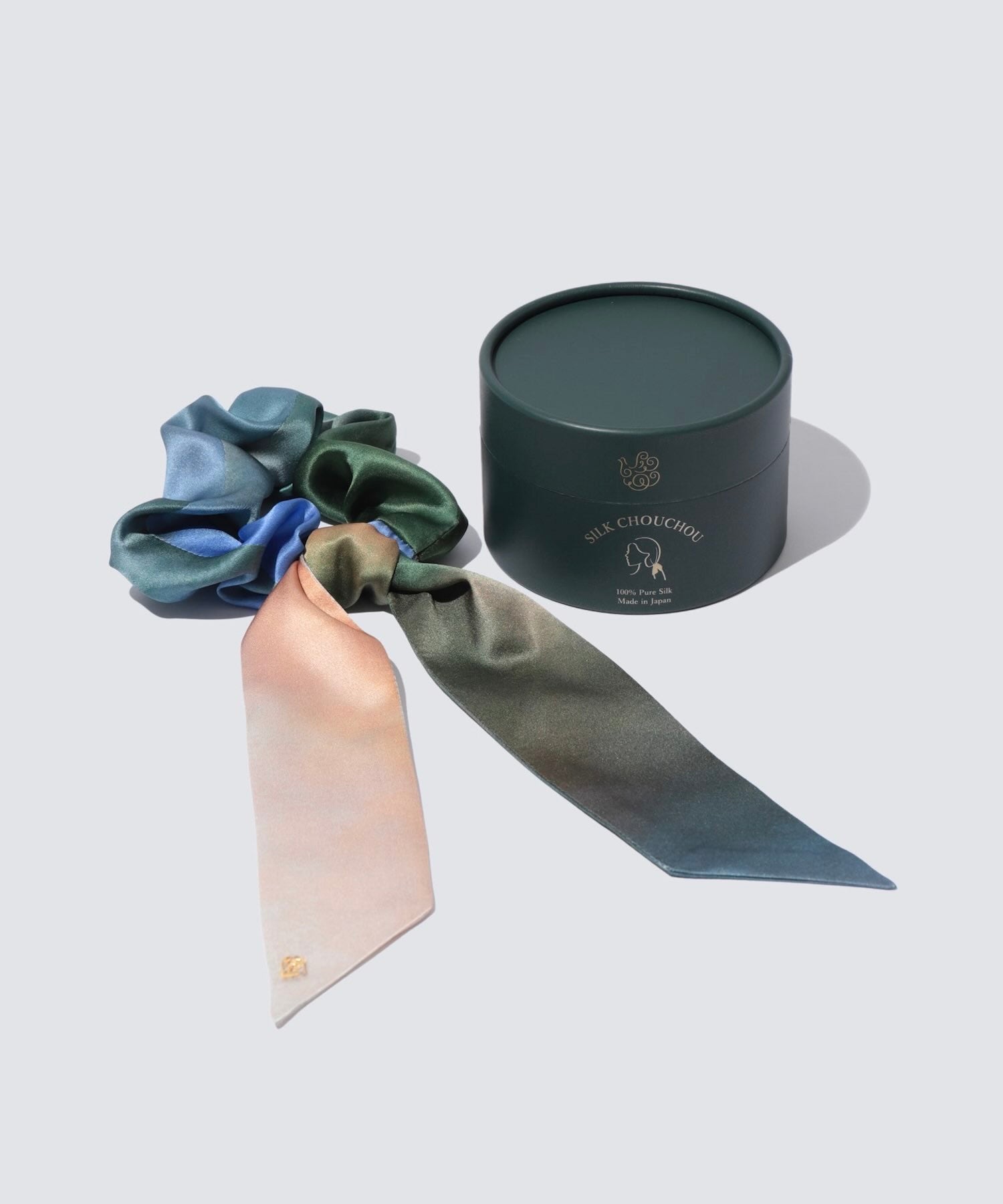 ウォータカラー シルクリボンシュシュ 2WAYタイプ ミスティレイク - Foo Tokyo公式ストア