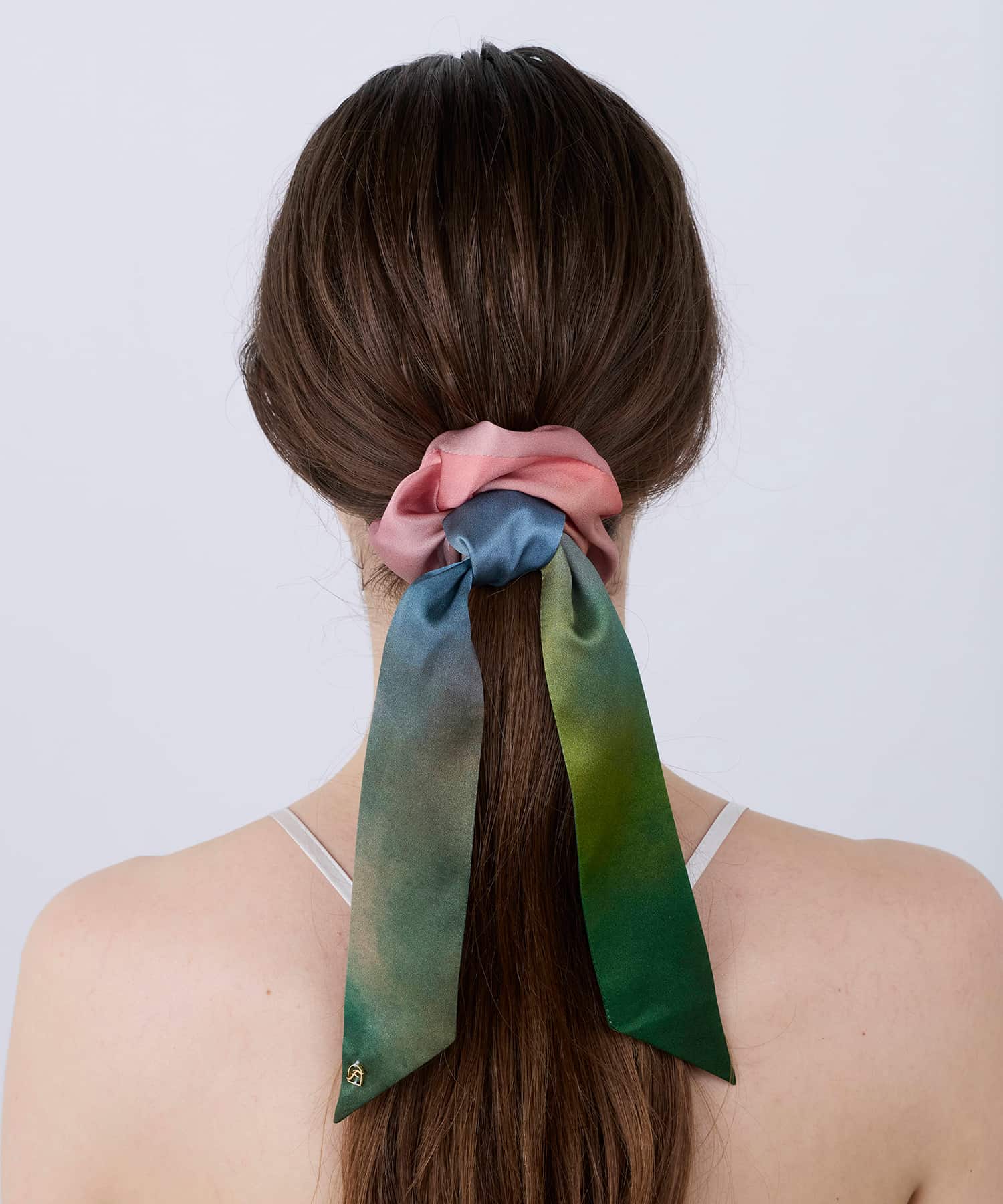 ウォータカラー シルクリボンシュシュ 2WAYタイプ ミスティレイク