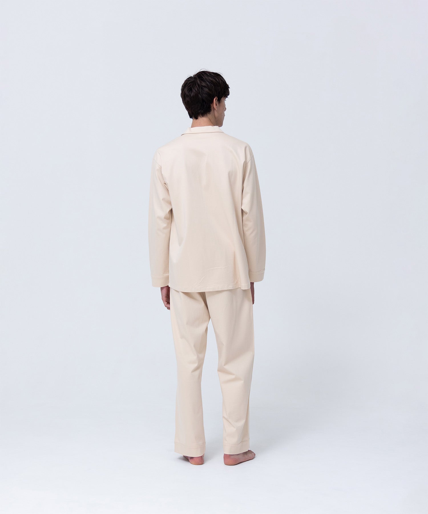 【セットアップ】シルキーコットンパジャマ シャンパンベージュ