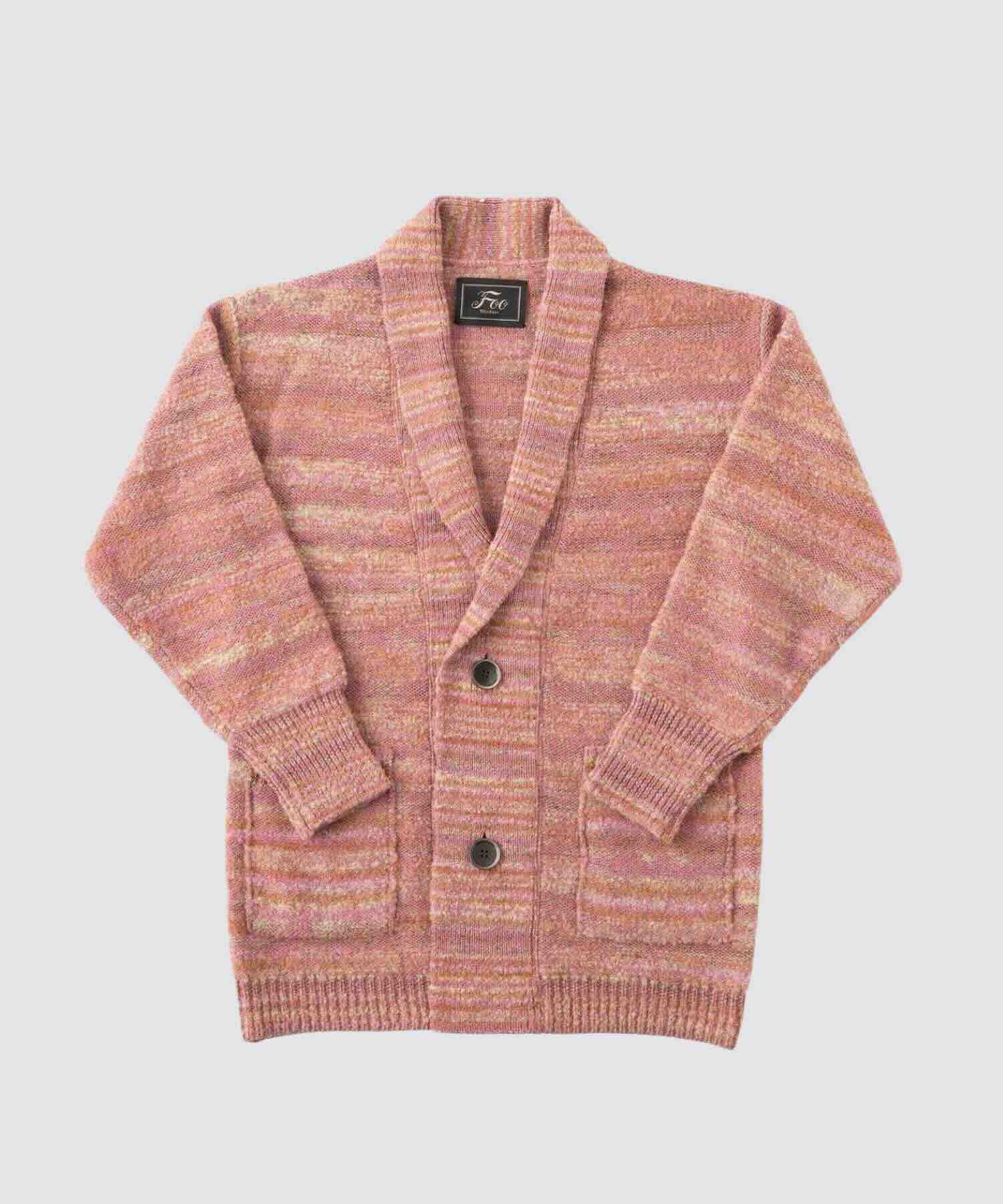 メランジニットカーディガン（ピンク×イエロー）