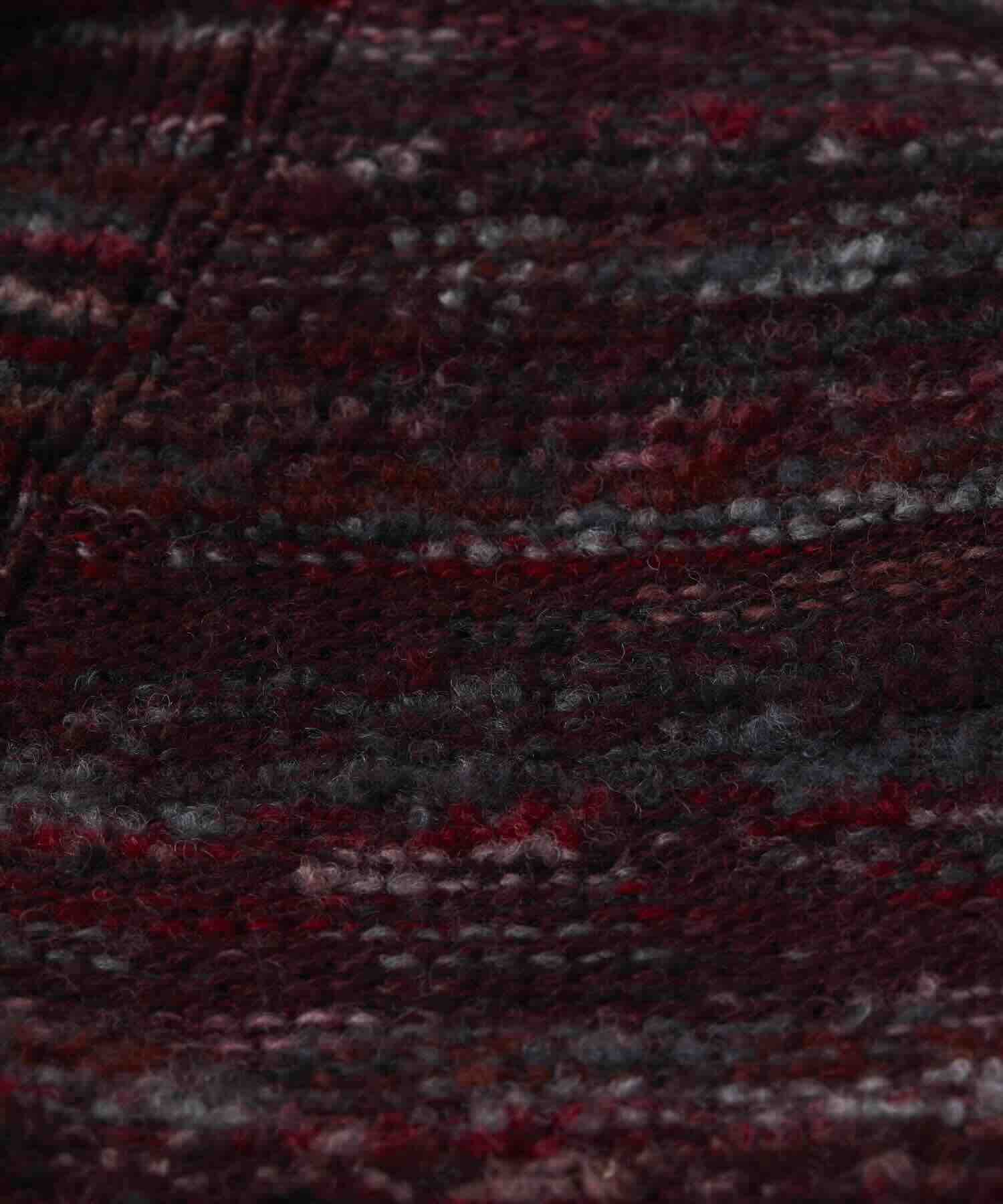 メランジニットカーディガン（レッド×パープル）