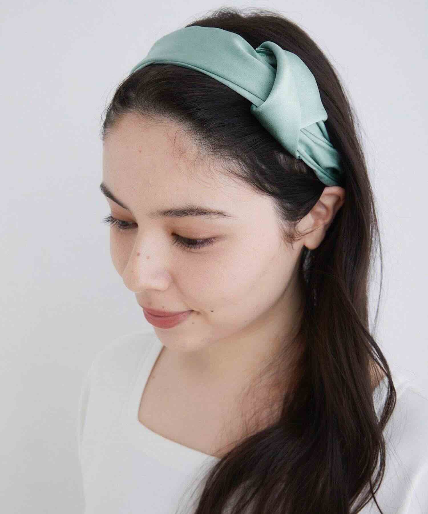 シルクヘアバンド ミントグリーン