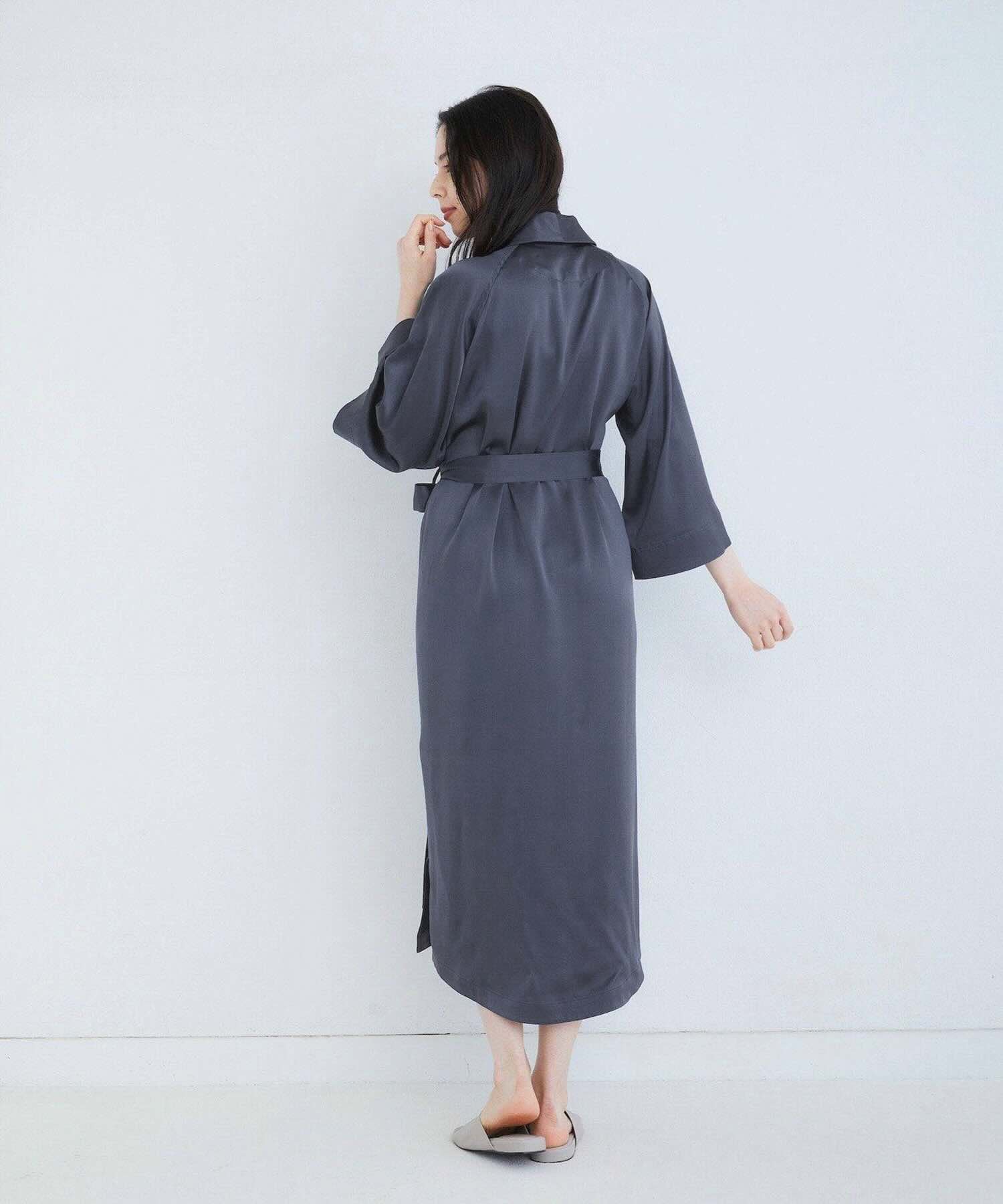 シルクガウン チャコールグレー