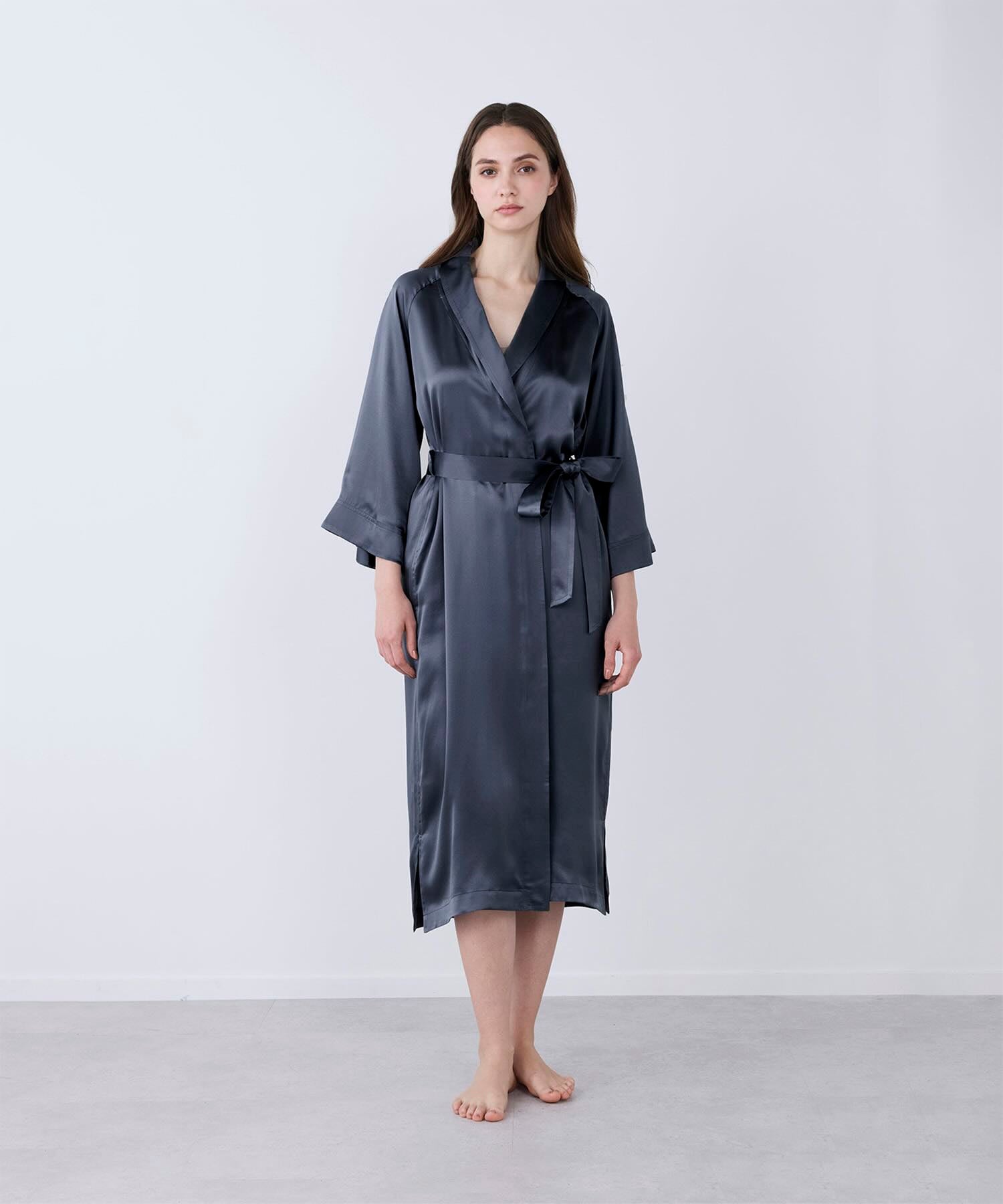 シルクガウン チャコールグレー