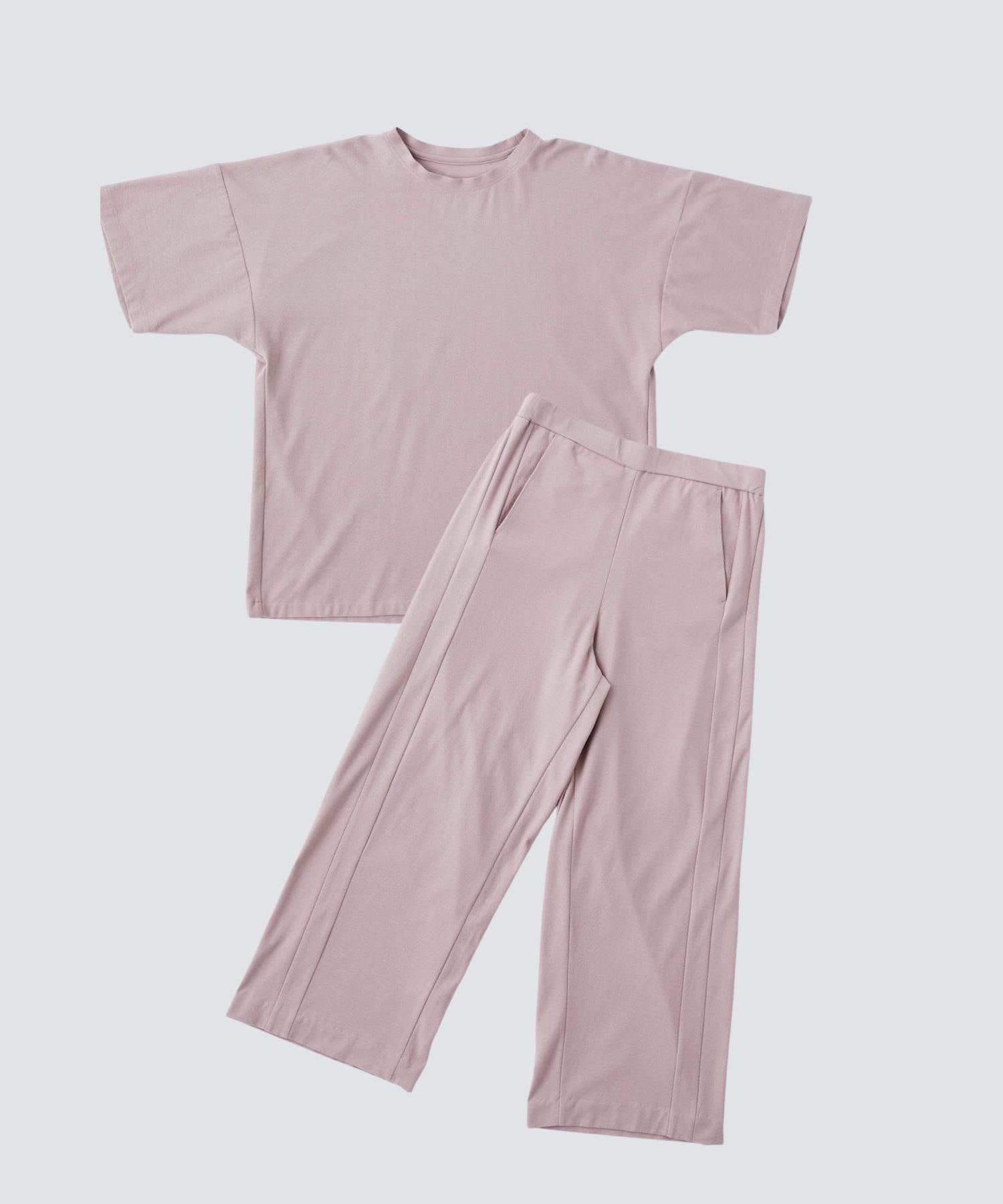 【セットアップ】 ロイヤル オーガニック コットン Tシャツ & ワイドパンツ グレージュ - Foo Tokyo Japan 公式オンラインストア