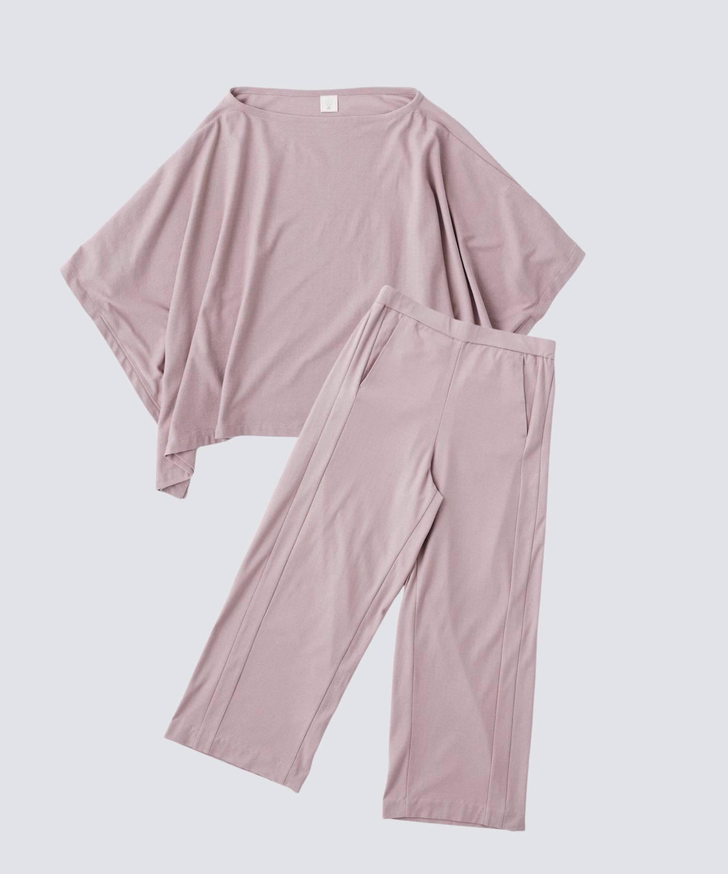 【セットアップ】ロイヤル オーガニックコットン ポンチョ & ワイドパンツ グレージュ - Foo Tokyo Japan 公式オンラインストア