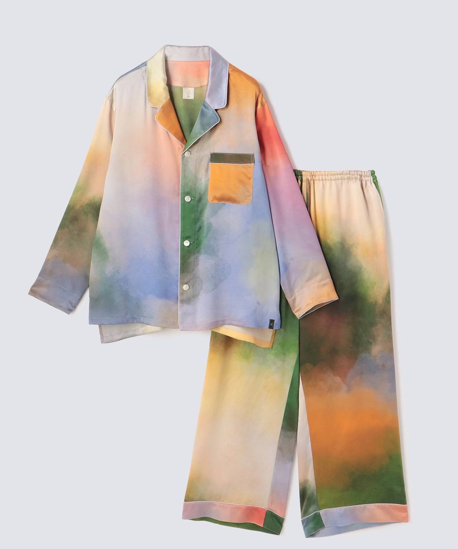 【セットアップ】シルクパジャマ アートカラー