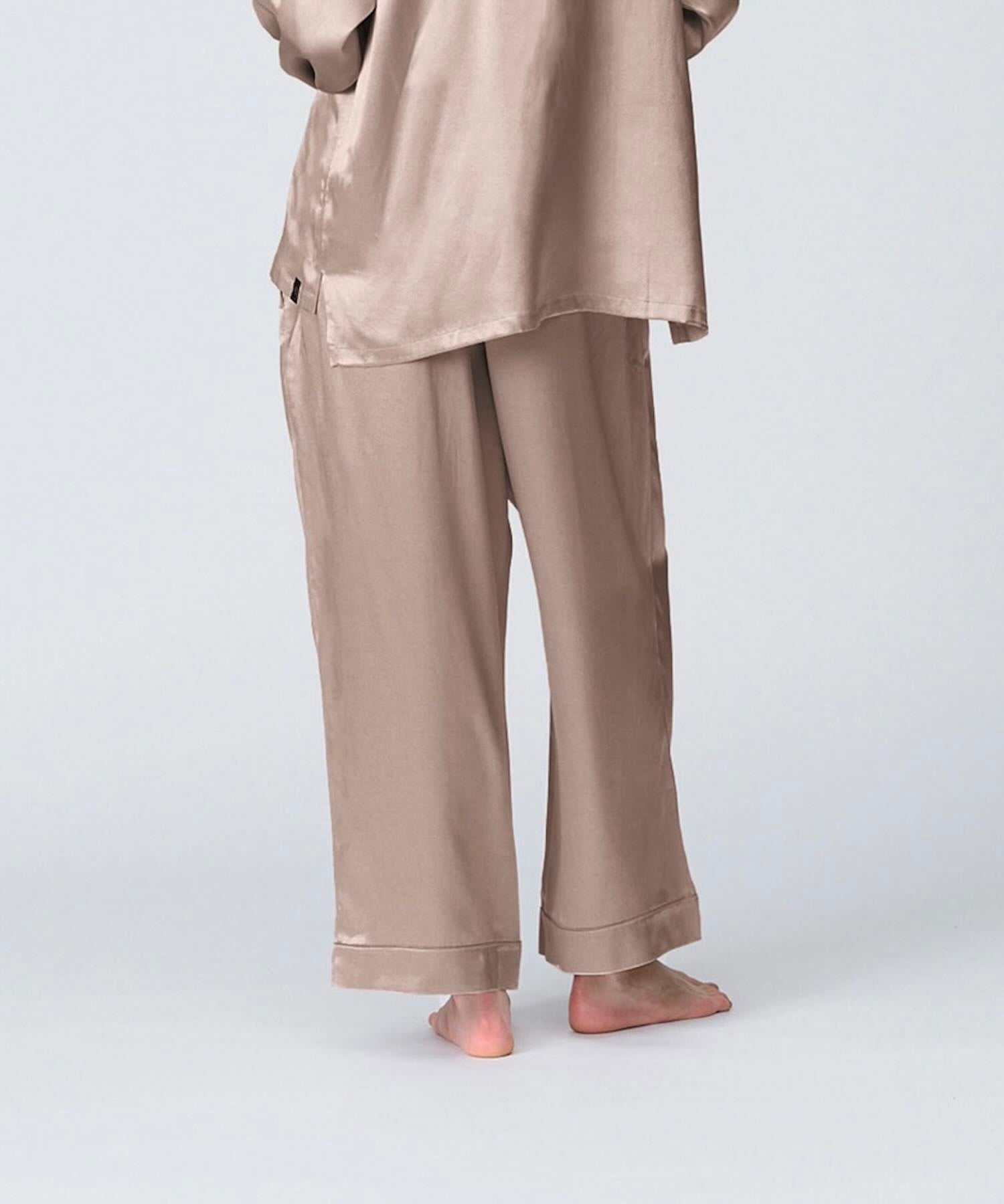 【ボトムス】シルクパジャマ ピンクベージュ