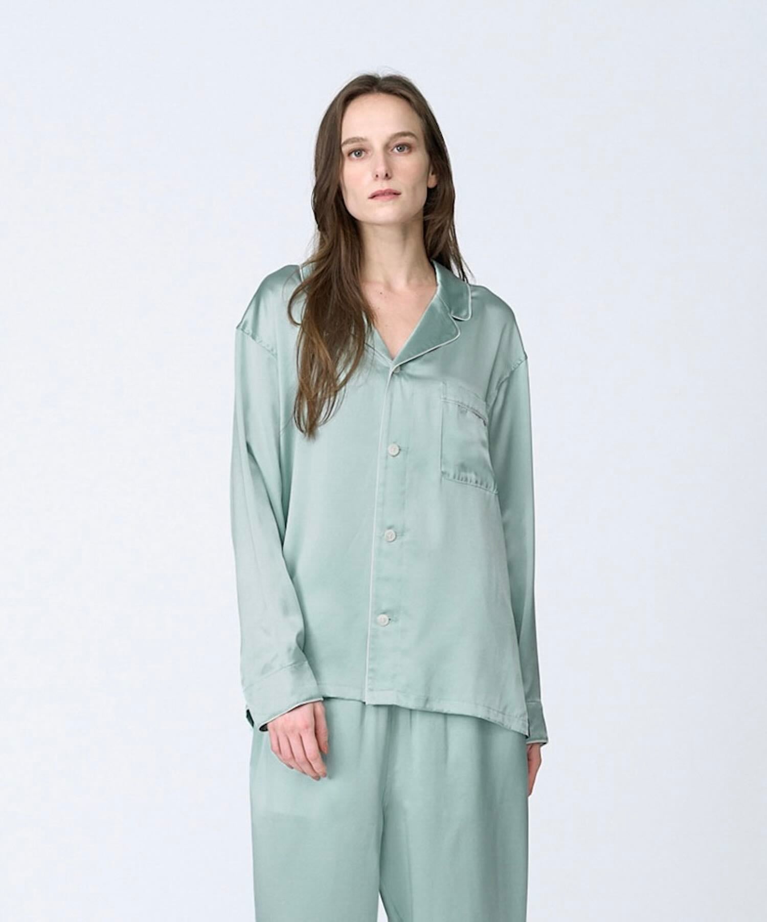 【タグ付き未使用】Foo Tokyo シルクパジャマ ボトムス グリーン Foo Tokyo 公式ストア | 【トップス】シルクパジャマ ミントグリーン