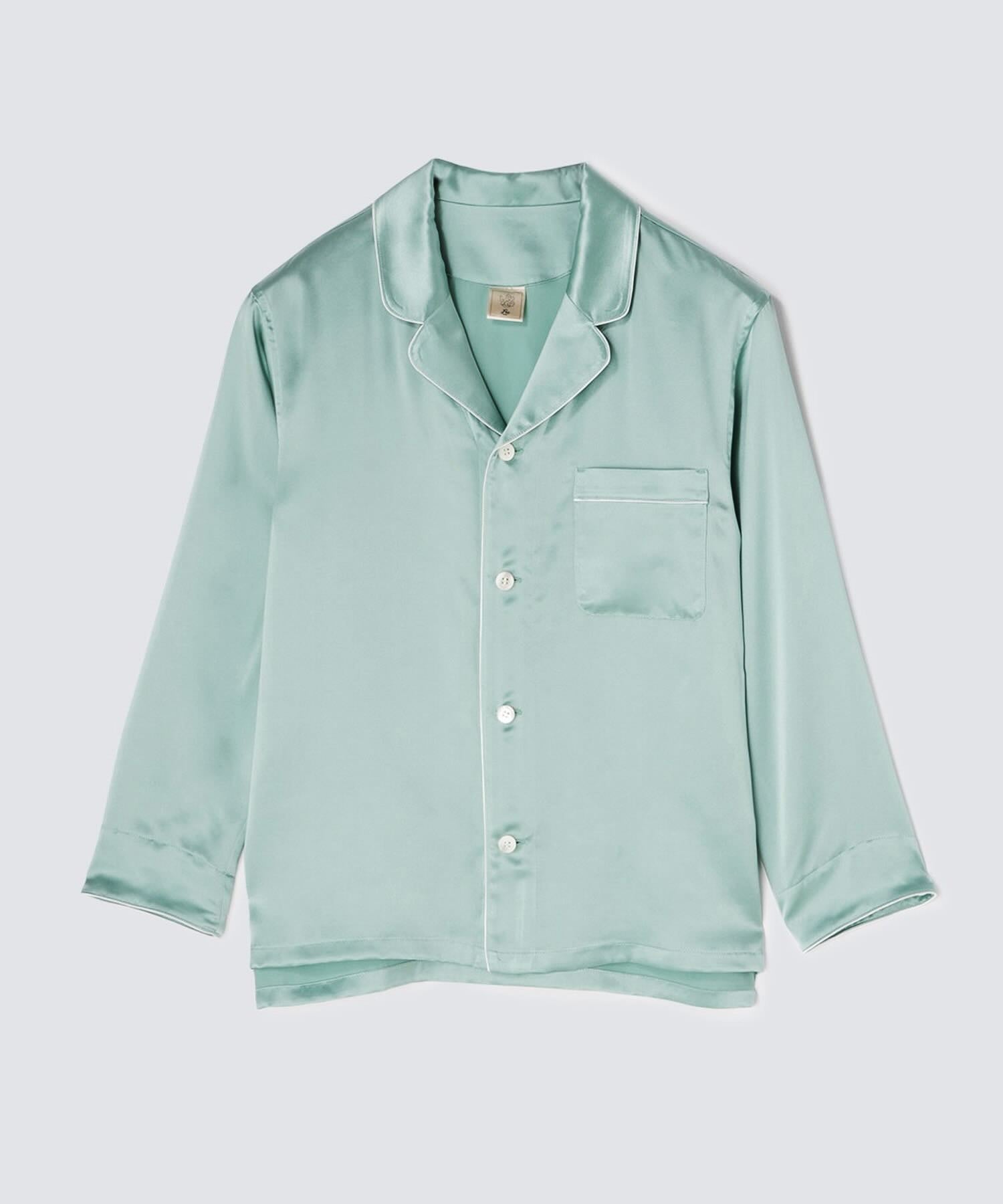 【セットアップ】シルクパジャマ プレーンカラー