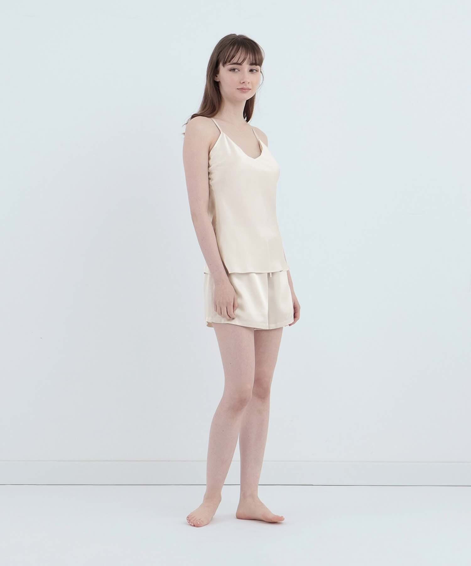 シルクキャミソール  パールホワイト