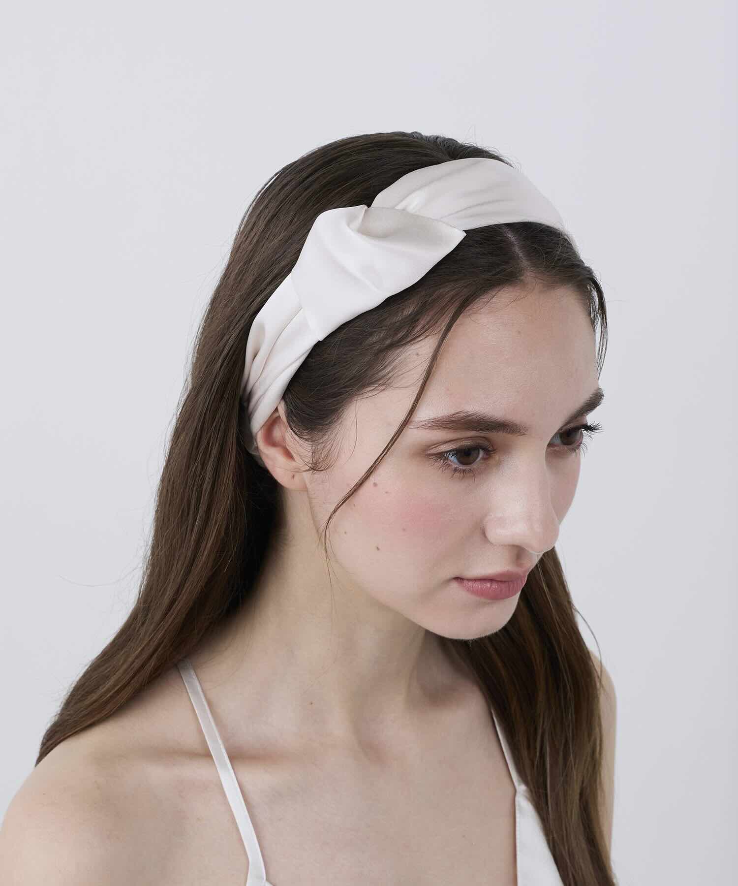 シルクヘアバンド パールホワイト