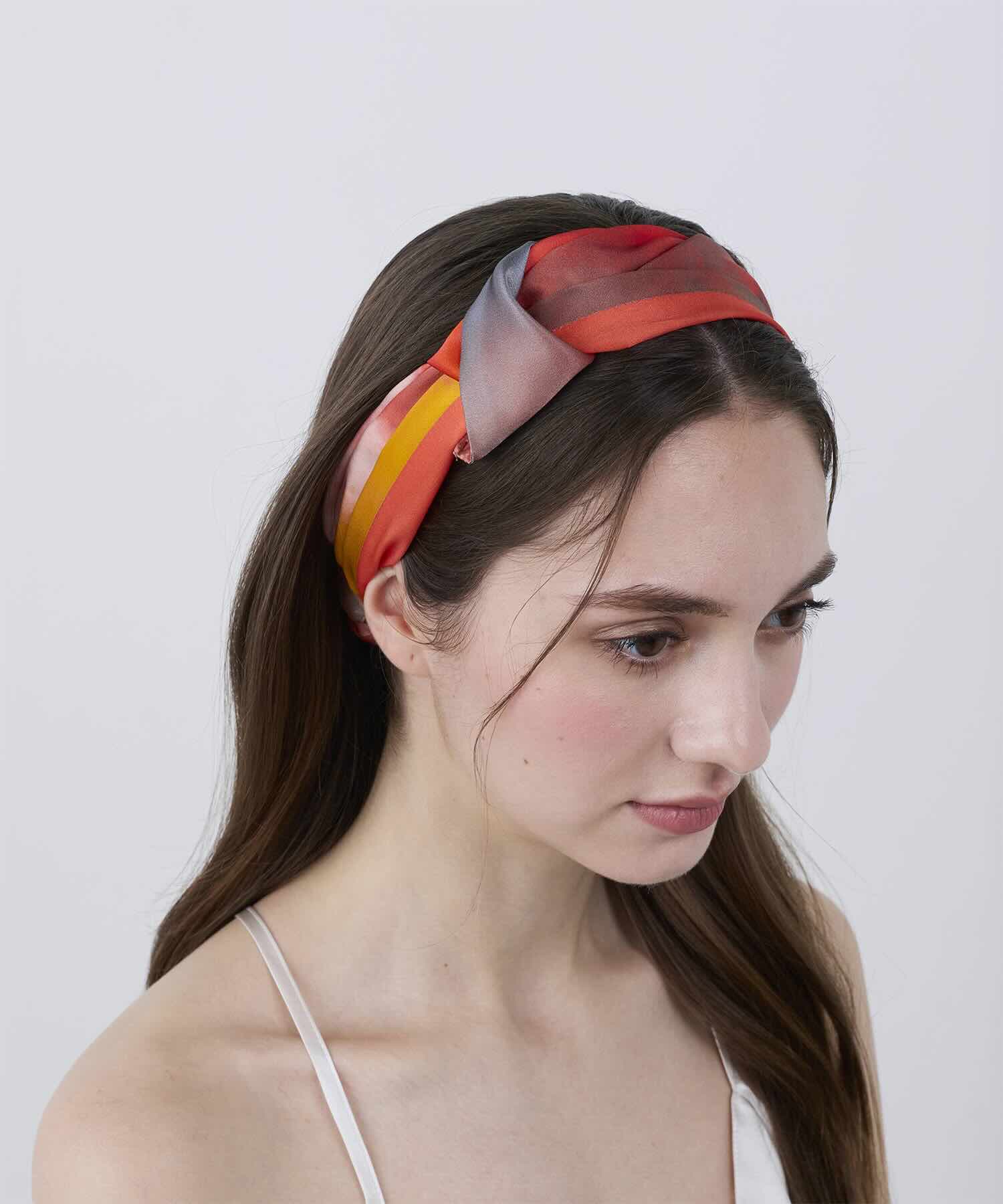 ウォータカラー シルクヘアバンド イブニンググロウ