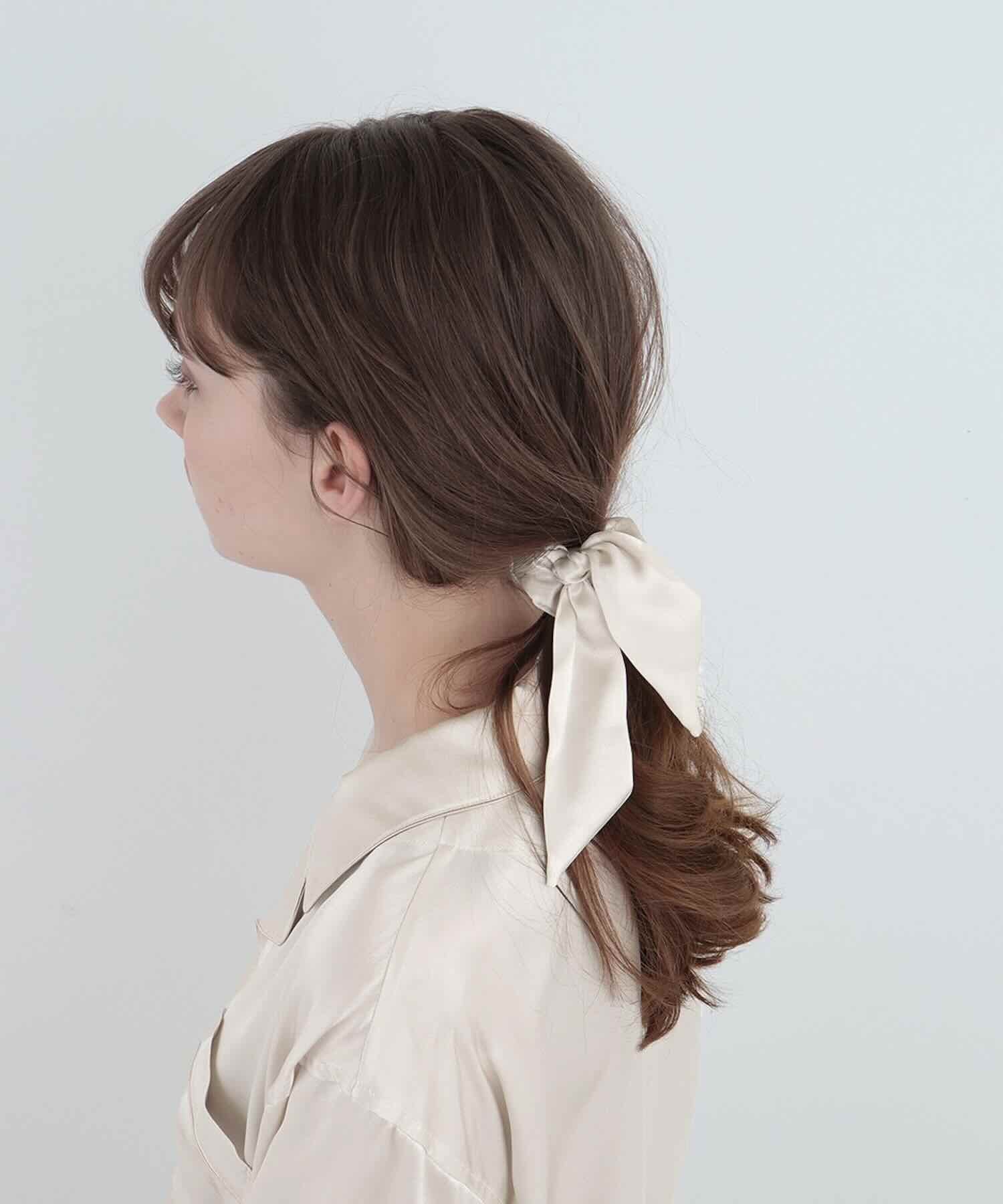 シルクリボンシュシュ 2WAYタイプ パールホワイト