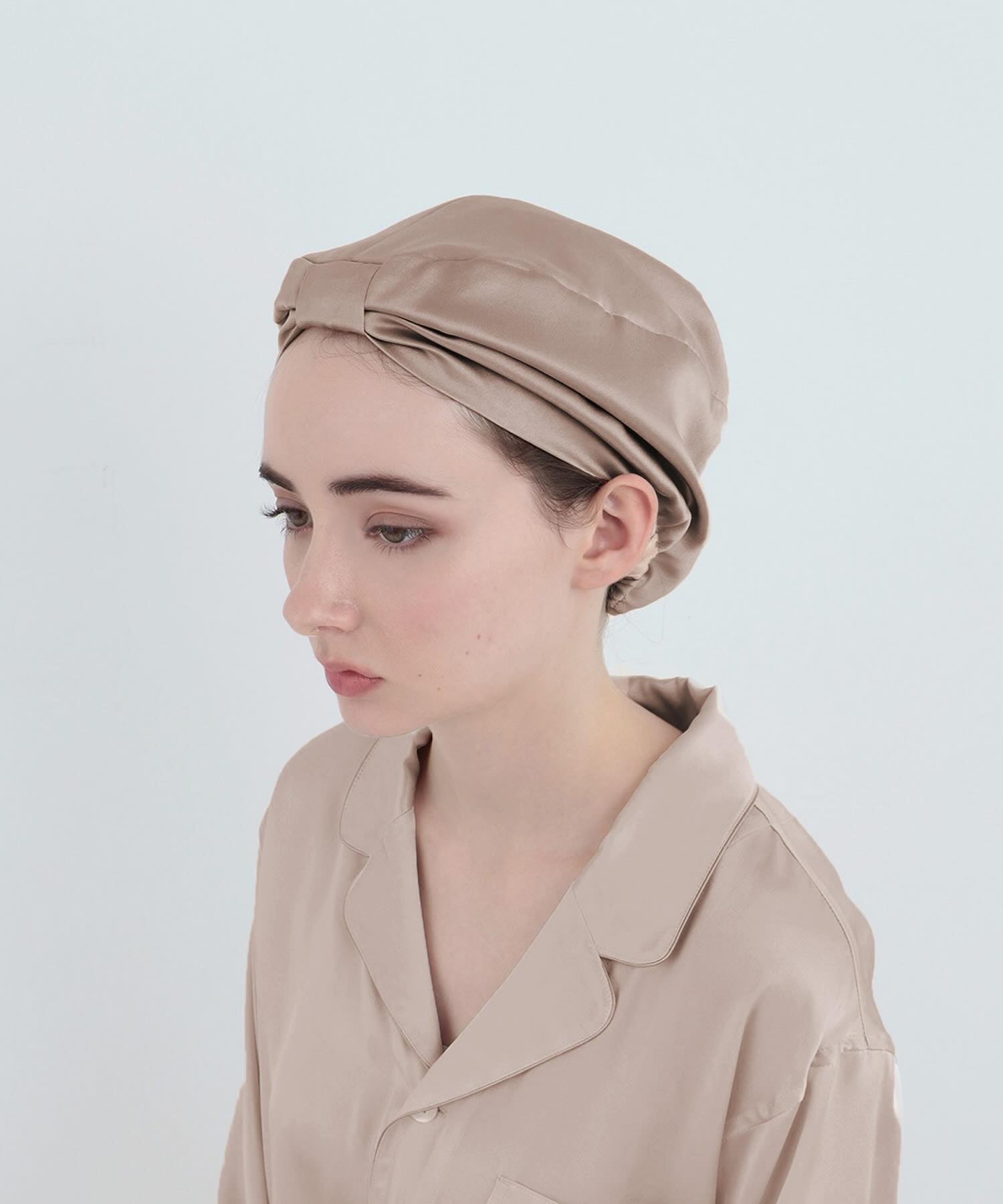 シルクキャップ ピンクベージュ