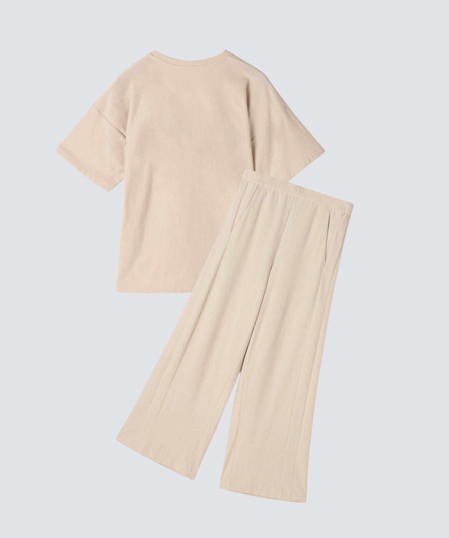 【セットアップ】ロイヤル オーガニックコットン Tシャツ＆ ワイドパンツ ベージュ - Foo Tokyo Japan 公式オンラインストア