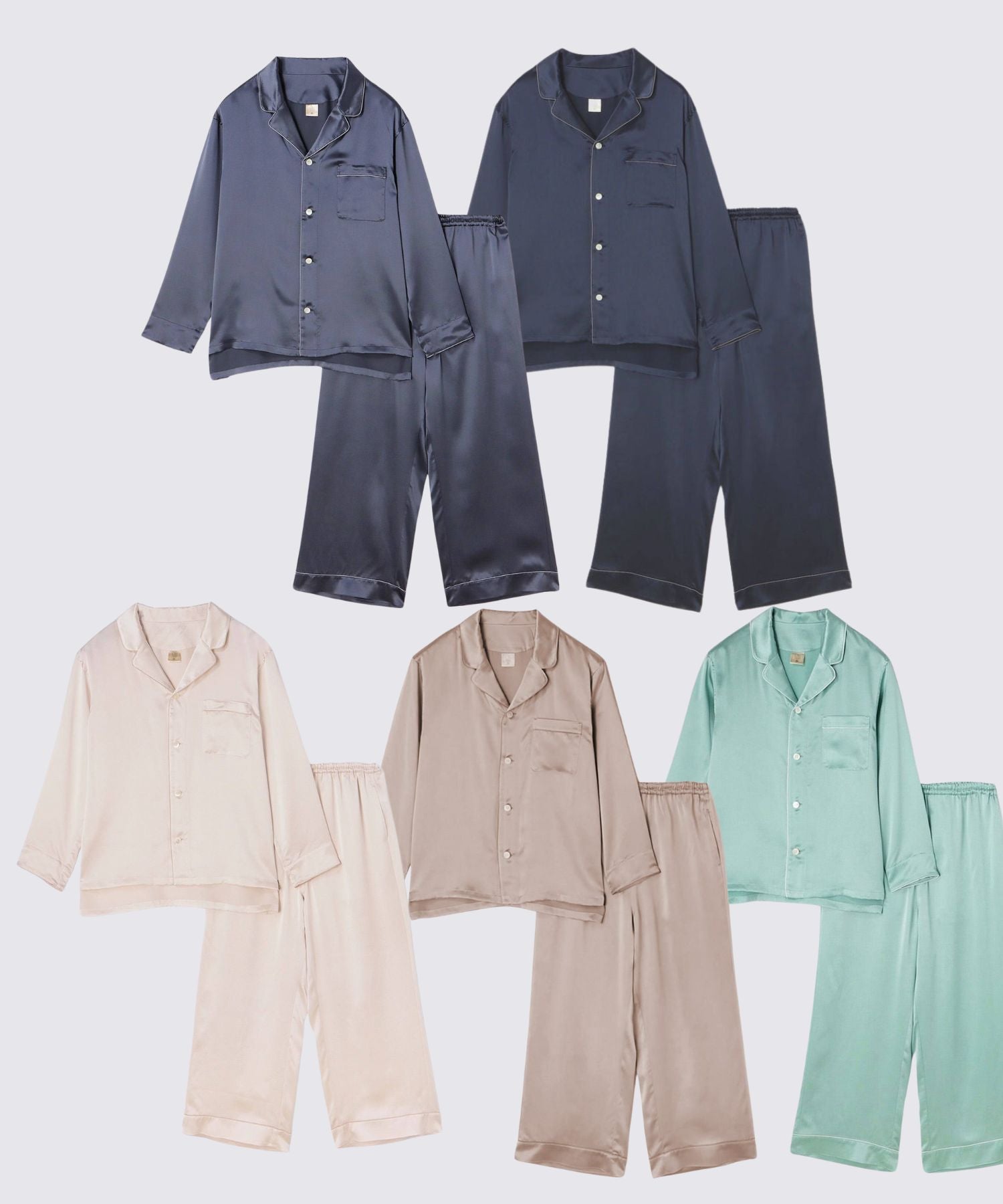 【セットアップ】シルクパジャマ ミントグリーン