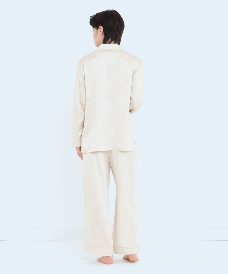 【セットアップ】シルクジャガードパジャマ ウォーターパターン パールホワイト - Foo Tokyo Japan 公式オンラインストア