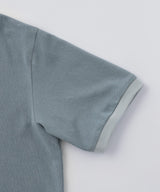 オーガニックコットン バイカラーポロシャツ ブルー - Foo Tokyo Japan 公式オンラインストア