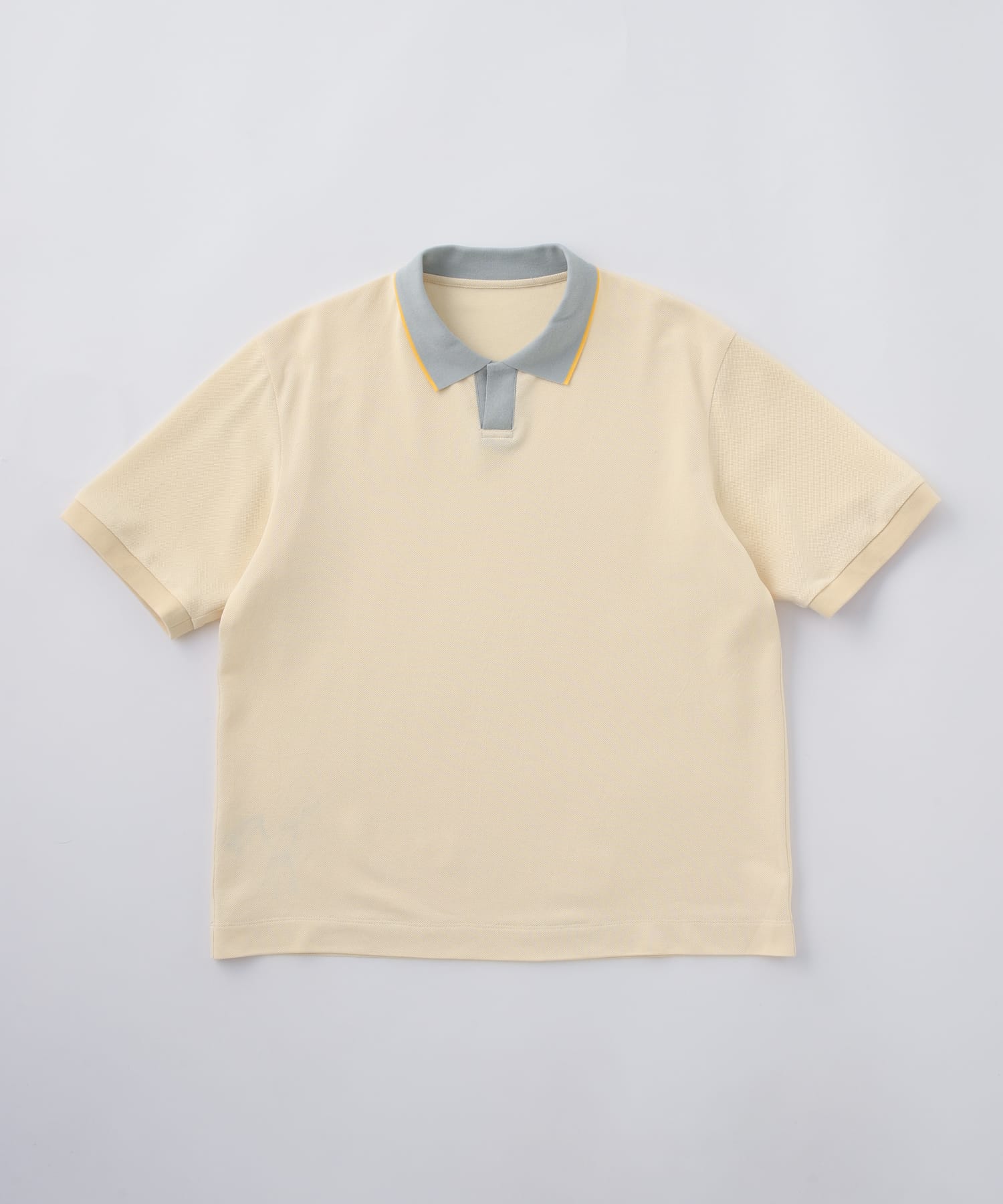 【セットアップ】オーガニックコットン バイカラーポロシャツ＆ハーフパンツ ベージュ - Foo Tokyo Japan 公式オンラインストア