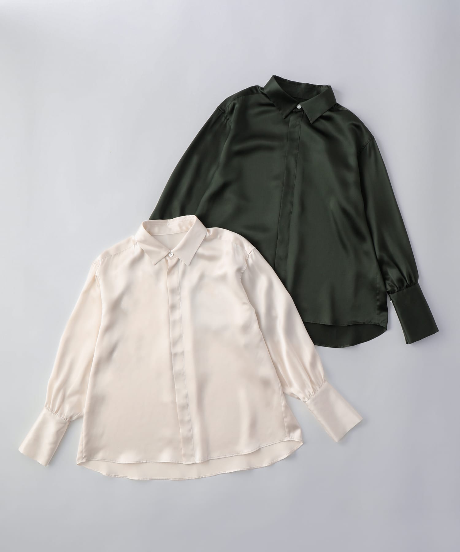 ロングカフス シルクシャツ カーキ - Foo Tokyo Japan 公式オンラインストア