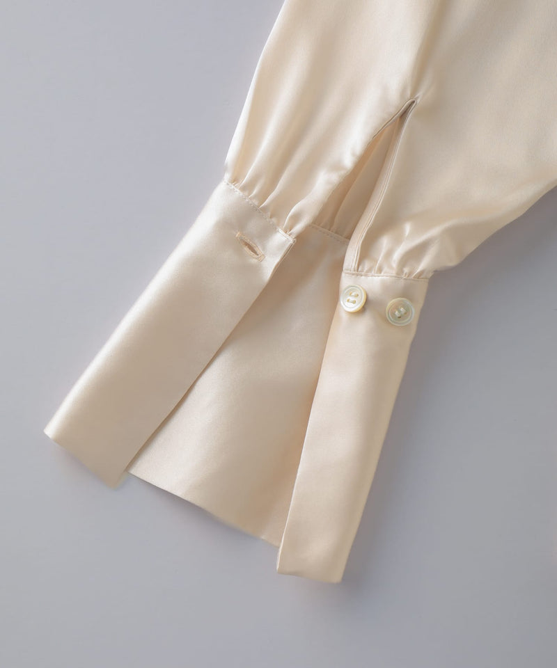 【セットアップ】ロングカフス シルクシャツ＆ストレートシルクパンツ パールホワイト - Foo Tokyo Japan 公式オンラインストア