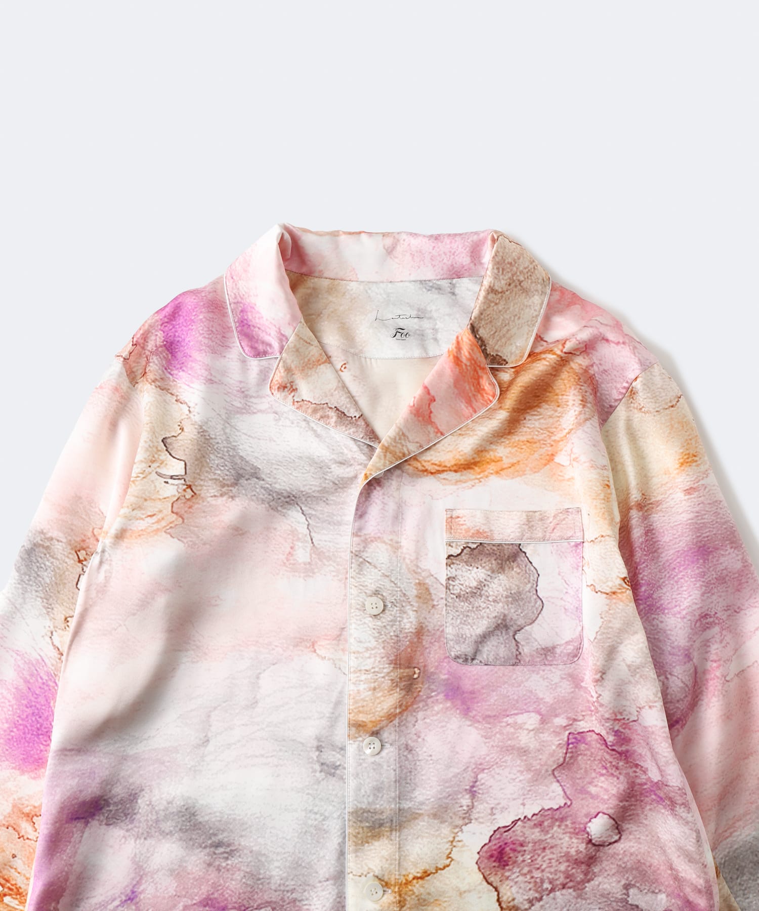 シルクパジャマ トップス オレンジ