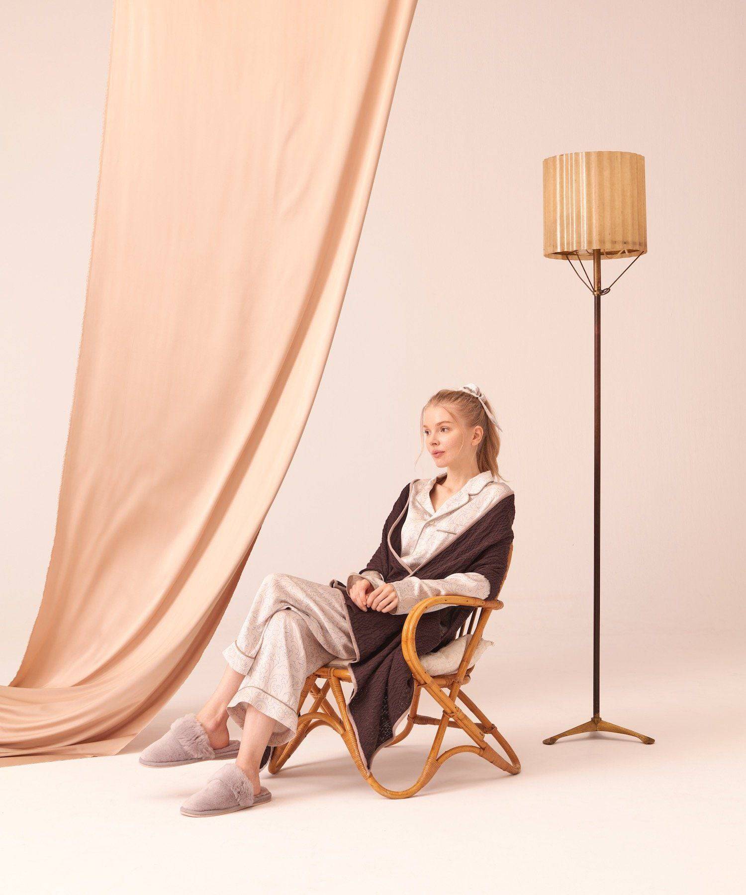 コットンカシミヤ ニットブランケットケープ ダークブラウン - Foo Tokyo公式ストア