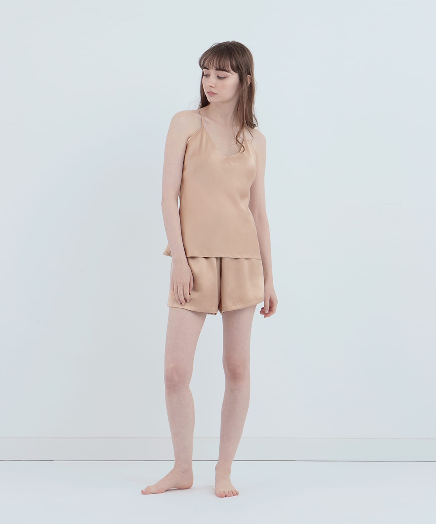 シルクショートパンツ ピンクベージュ - Foo Tokyo公式ストア