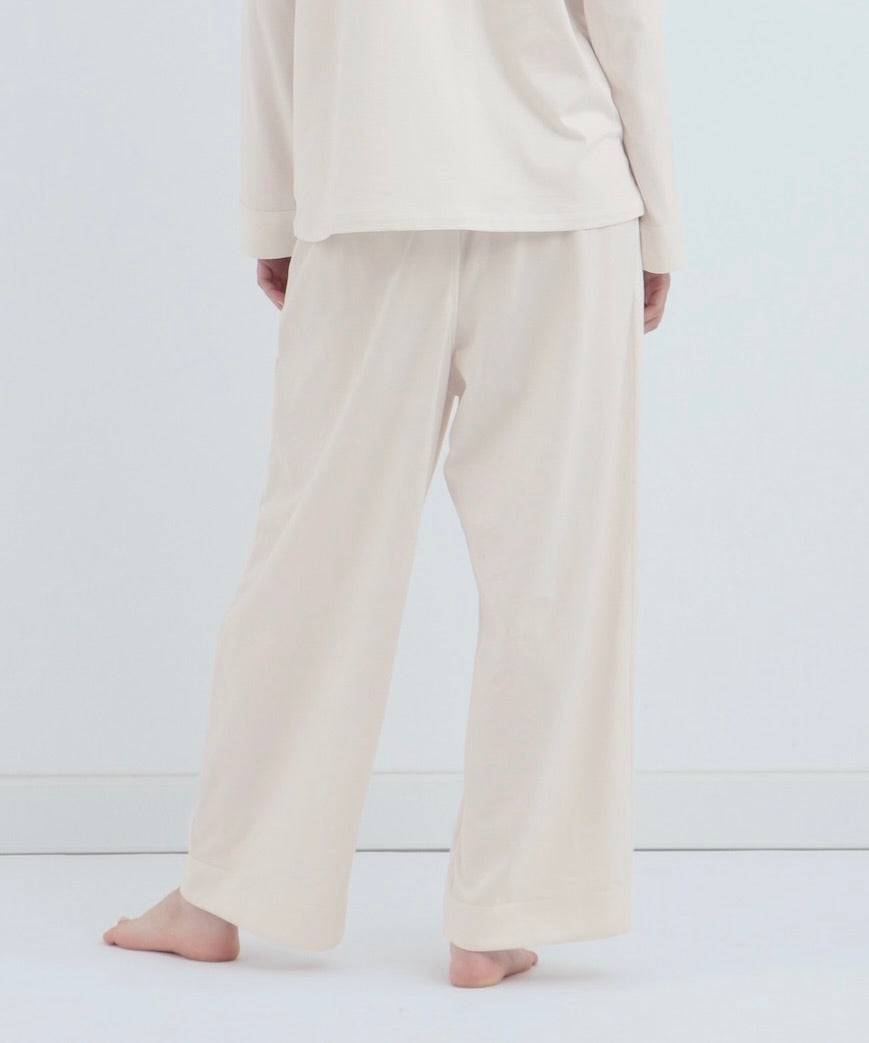 【ボトムス】ロイヤル オーガニックコットン ダブルボタン パジャマ オフホワイト - Foo Tokyo公式ストア