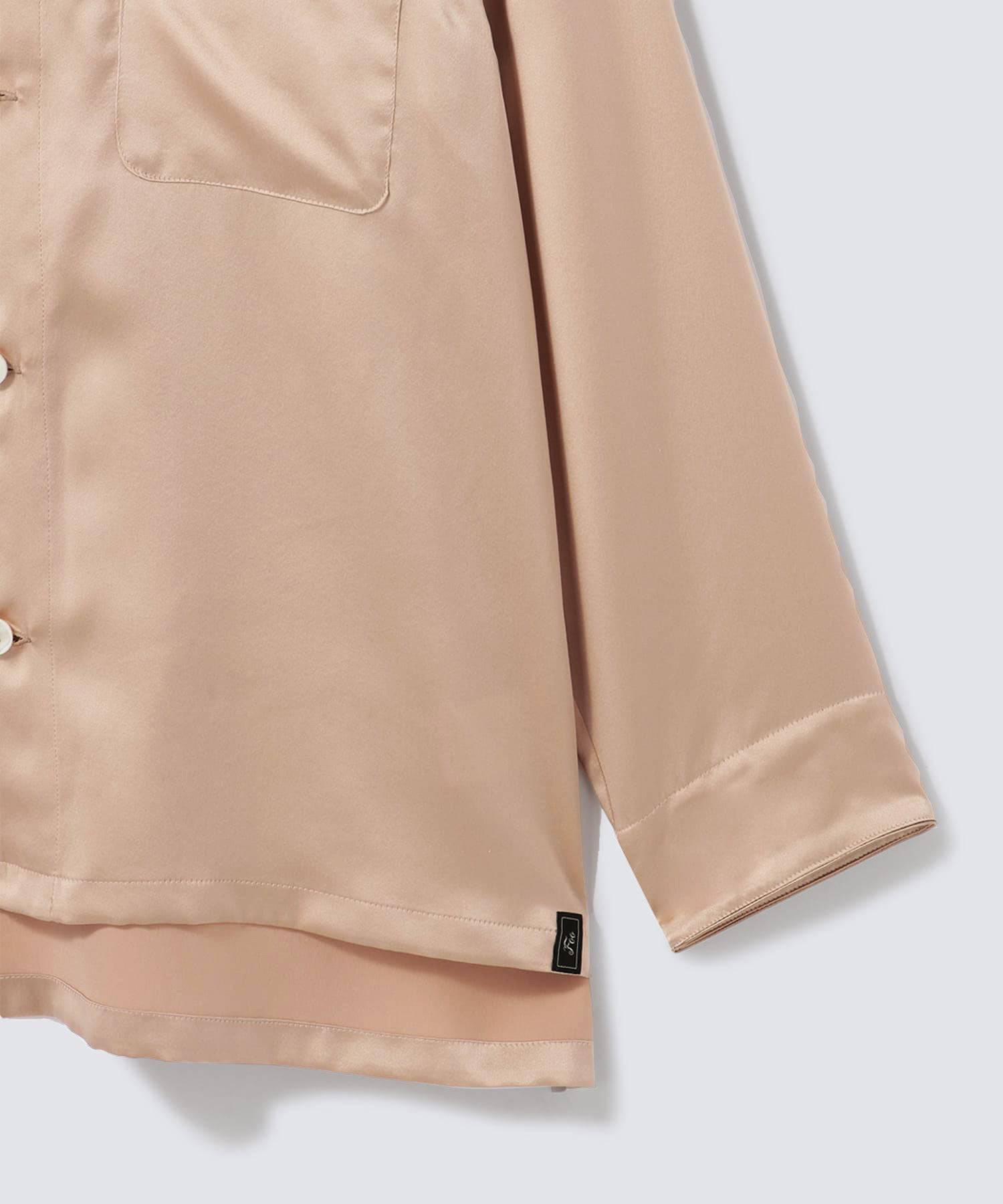 シルクパジャマ XL ピンクベージュ 試着のみ シルクパジャマ XL ピンクベージュ 試着のみ シルクパジャマ XL
